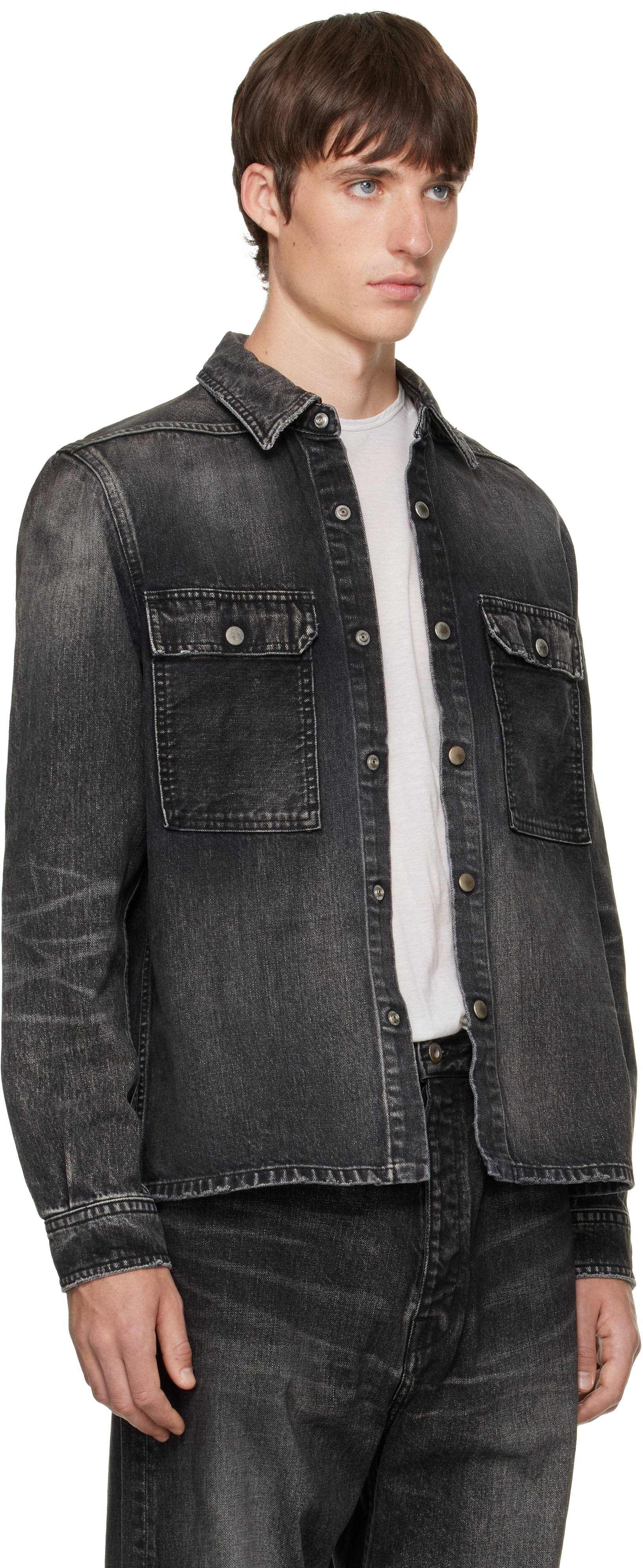 Rick Owens DRKSHDW: Black Tower Cropped Denim Outershirt | SSENSE