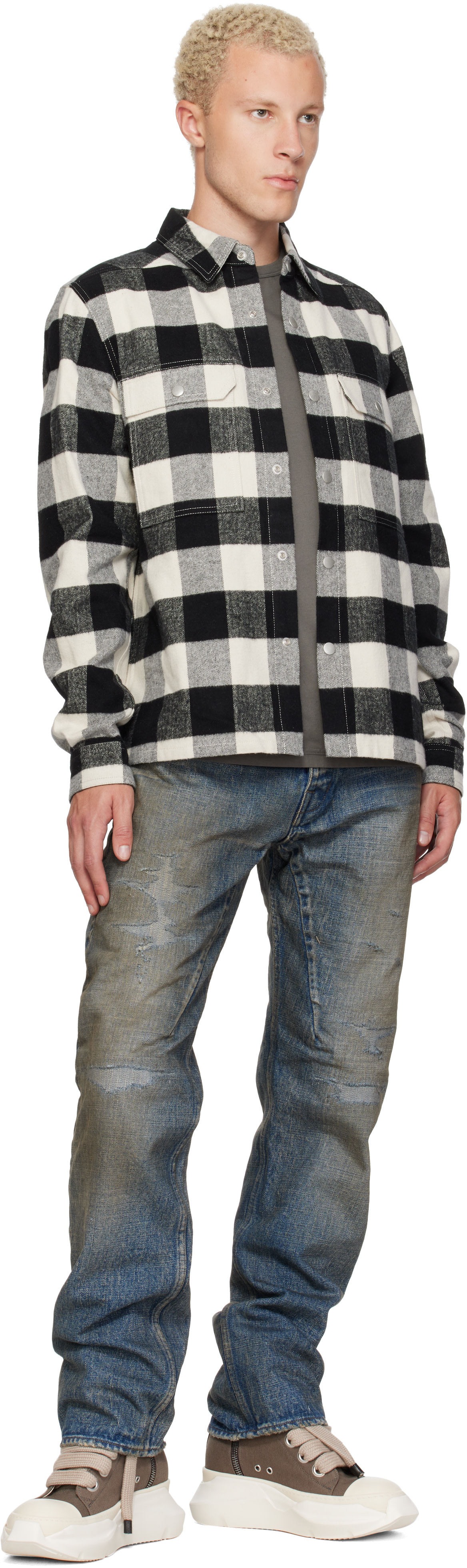 Rick Owens DRKSHDW: Gray Tower Cropped Outershirt | SSENSE