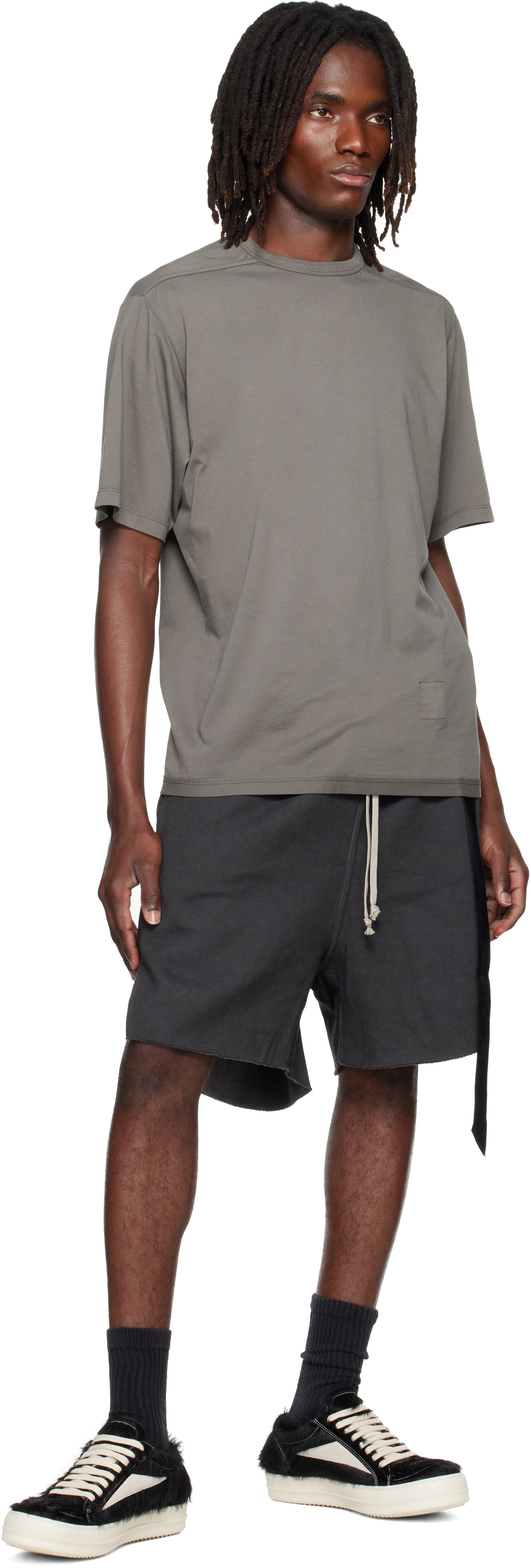 Rick Owens DRKSHDW: ブラック Tower Long ボクサー ショートパンツ