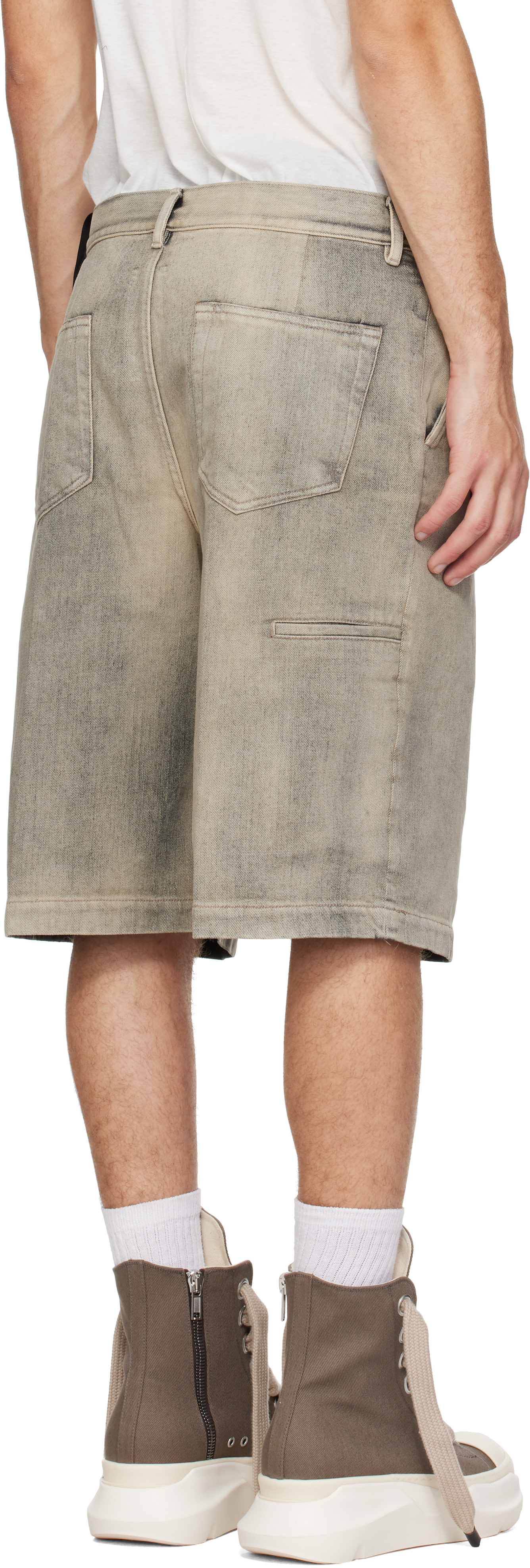 Rick Owens DRKSHDW: グレー Tower Work デニムショートパンツ