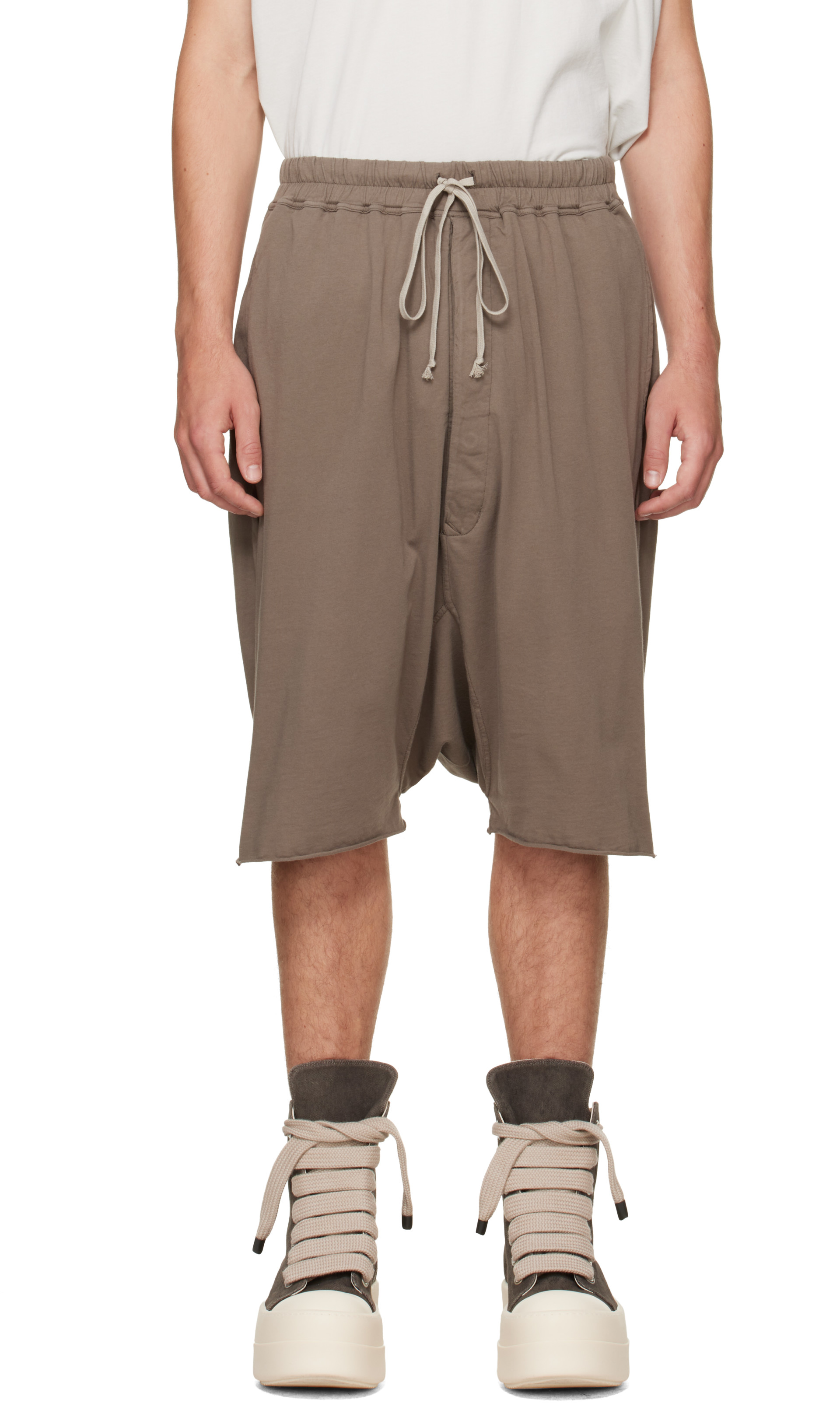 Rick Owens DRKSHDW: トープ Tower Drawstring Pods ショートパンツ