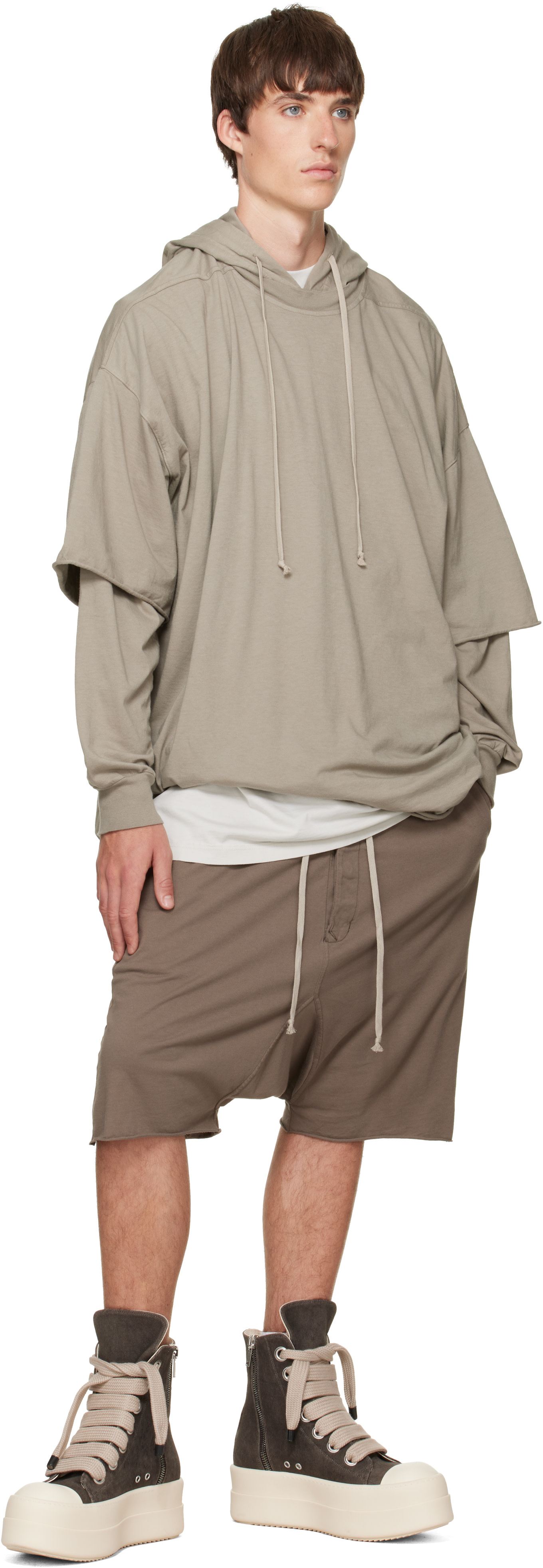 Rick Owens DRKSHDW: トープ Tower Drawstring Pods ショートパンツ