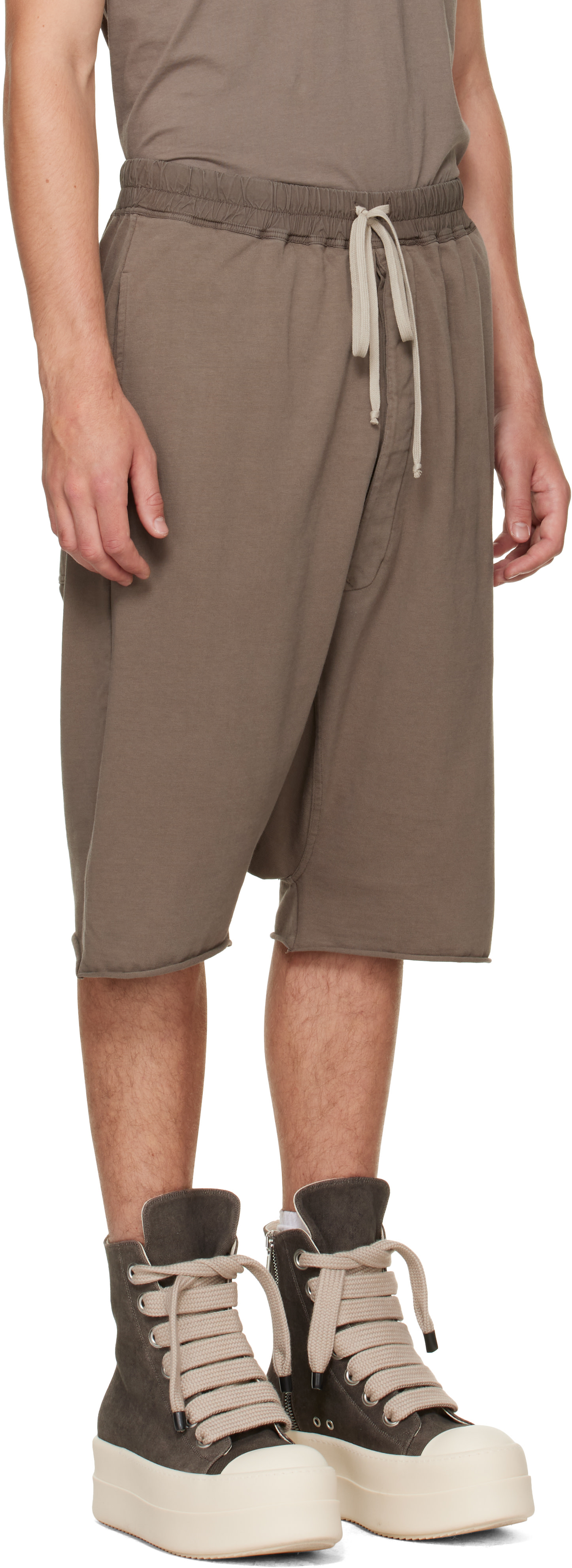Rick Owens DRKSHDW: Taupe Tower Drawstring Pods Shorts | SSENSE