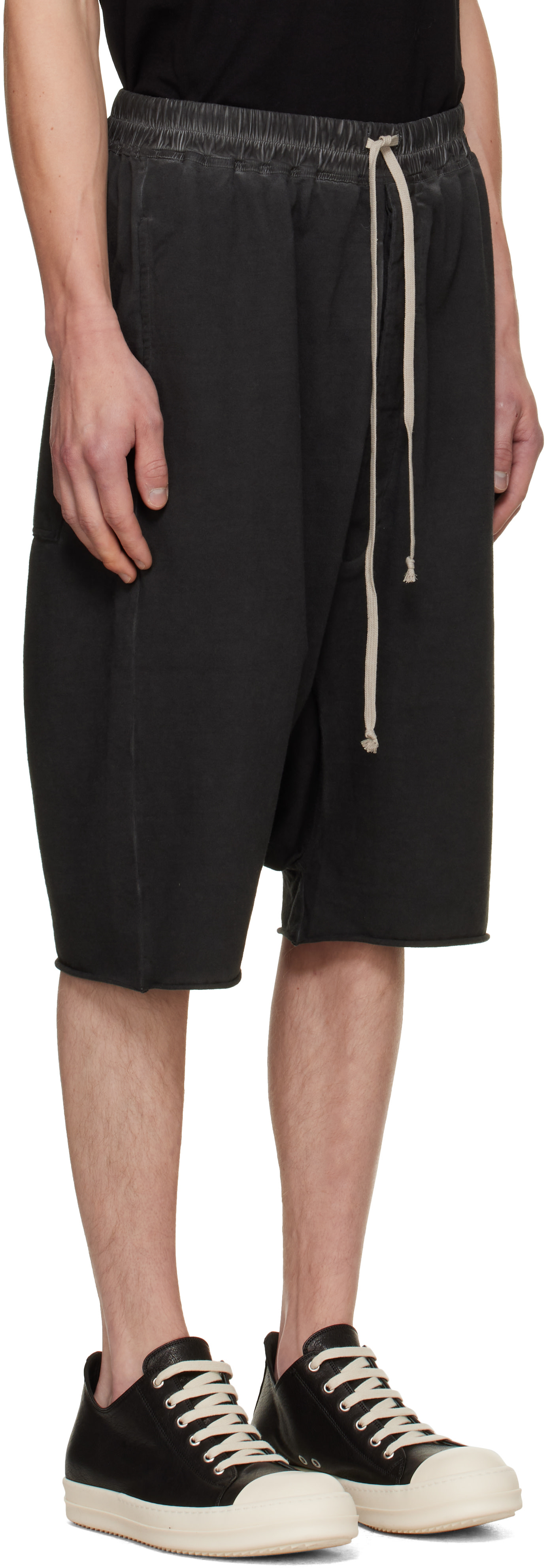 専用出品　正規品　Rick owens Drkshdw Pods ショートパンツ Rick Owens DRKSHDW: ブラック Tower Drawstring Pods ショートパンツ