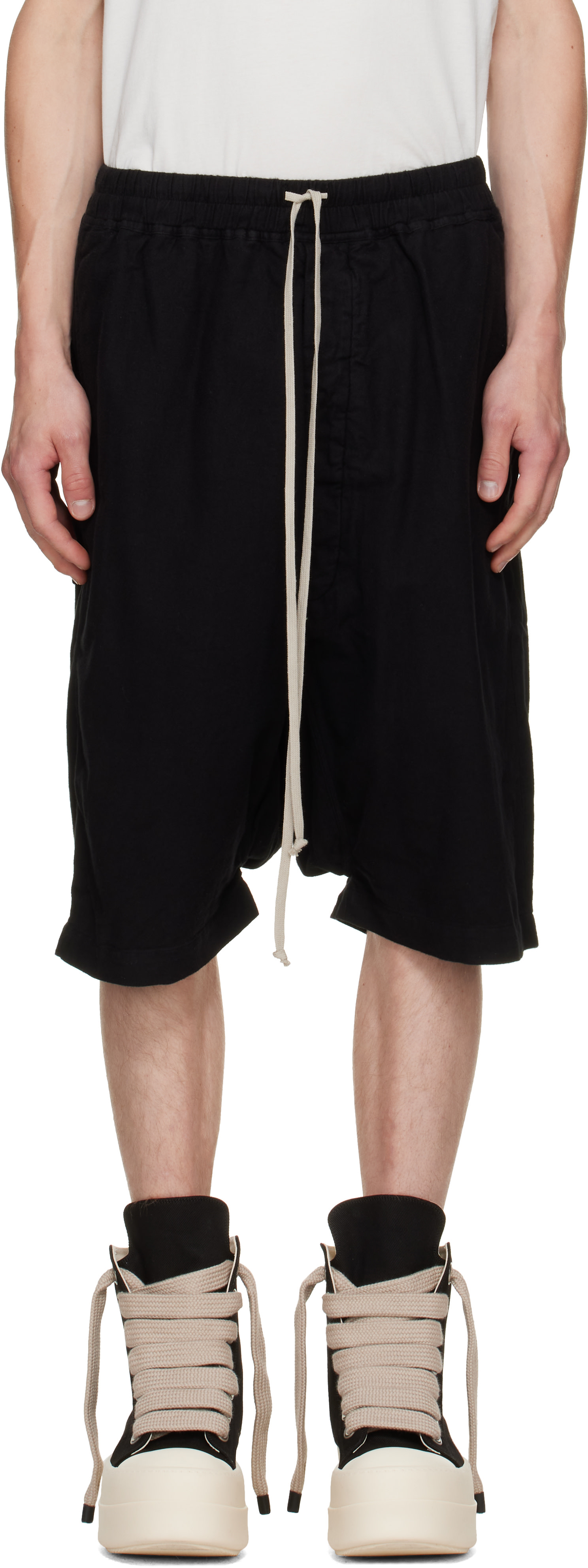 Rick Owens Drkshdw - 블랙 타워 드로우스트링 포드 쇼츠