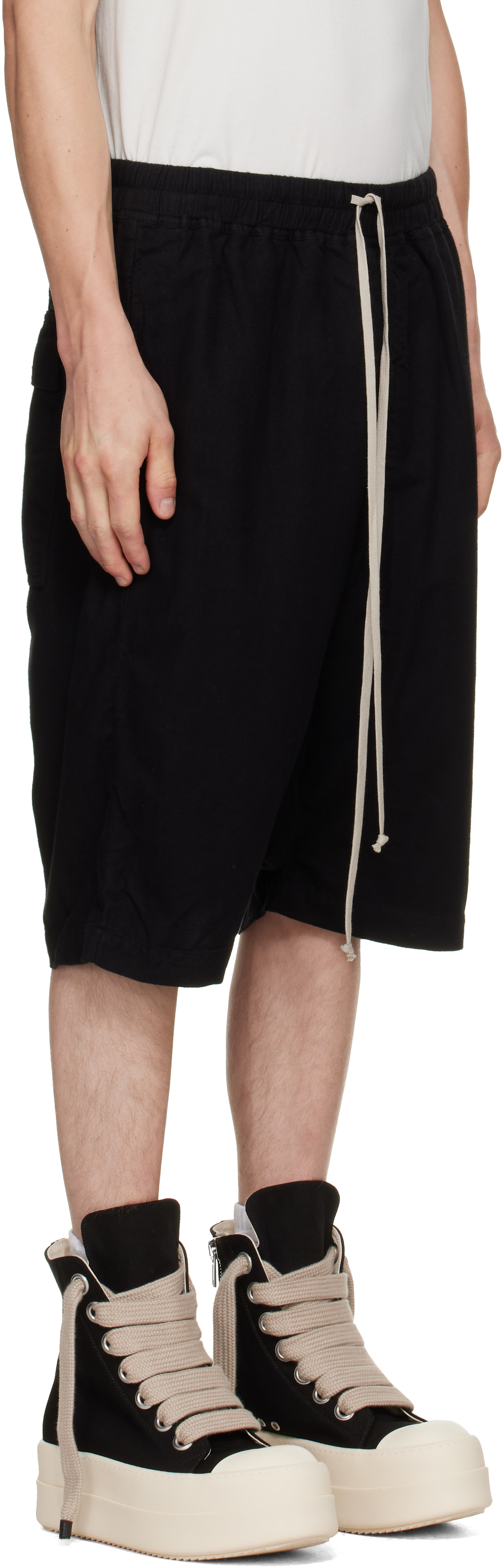 Rick Owens Drkshdw - 블랙 타워 드로우스트링 포드 쇼츠