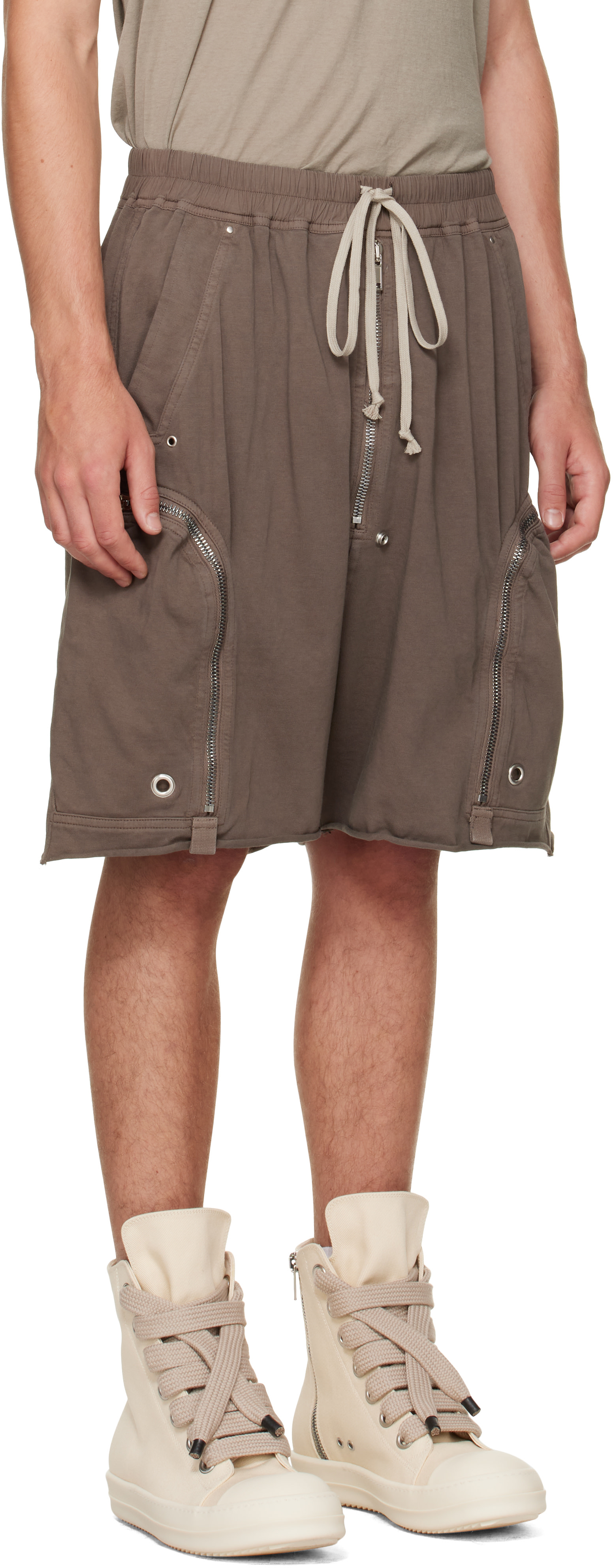 パンツ Rick Owens DRKSHDW BAUHAUS SHORTS Rick Owens DRKSHDW: Taupe Tower Bauhaus Shorts | SSENSE
