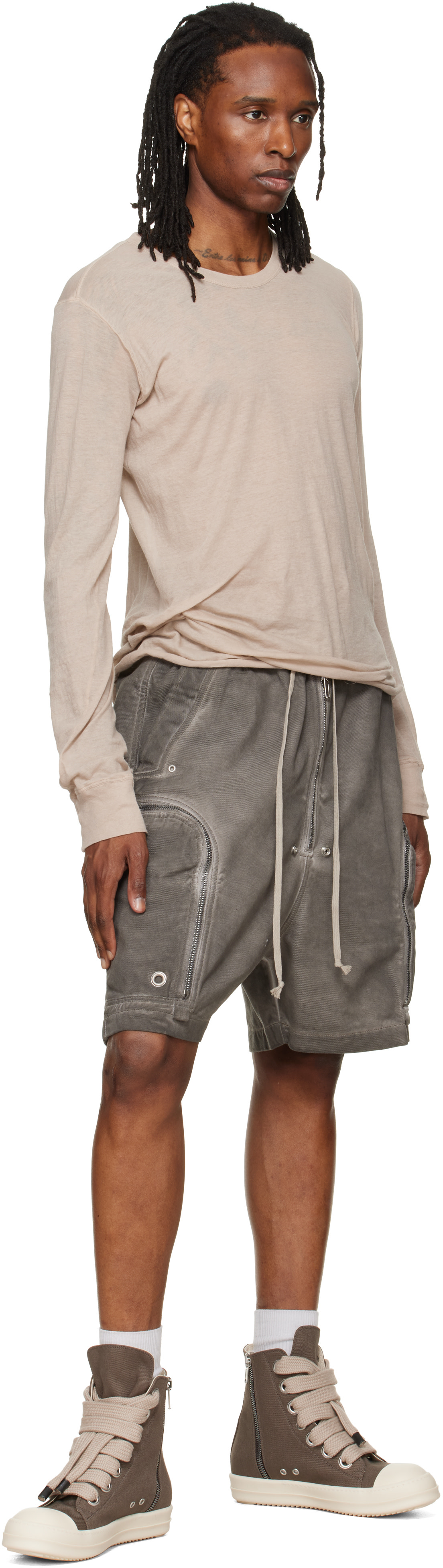 Rick Owens DRKSHDW: グレー Tower Bauhaus デニムショートパンツ