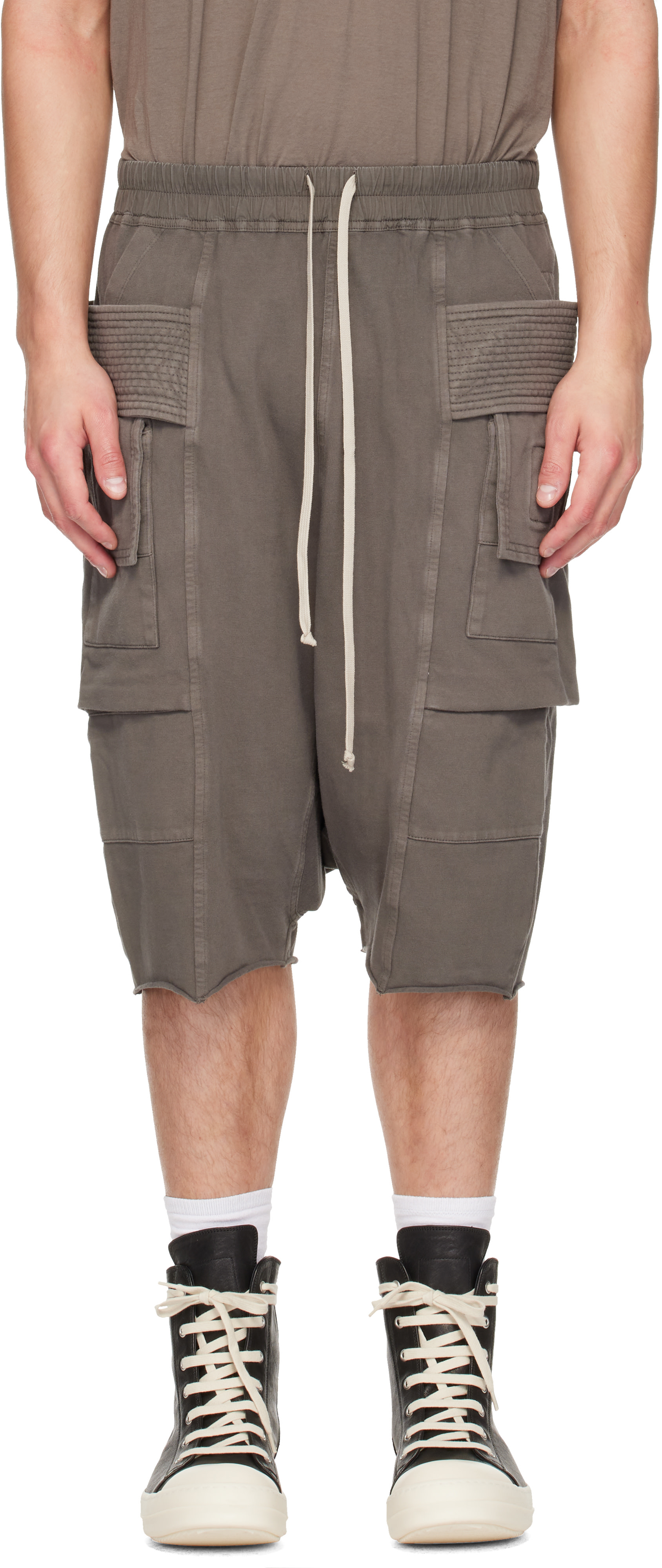 Rick Owens DRKSHDW - Short cargo Creatch gris - Tower