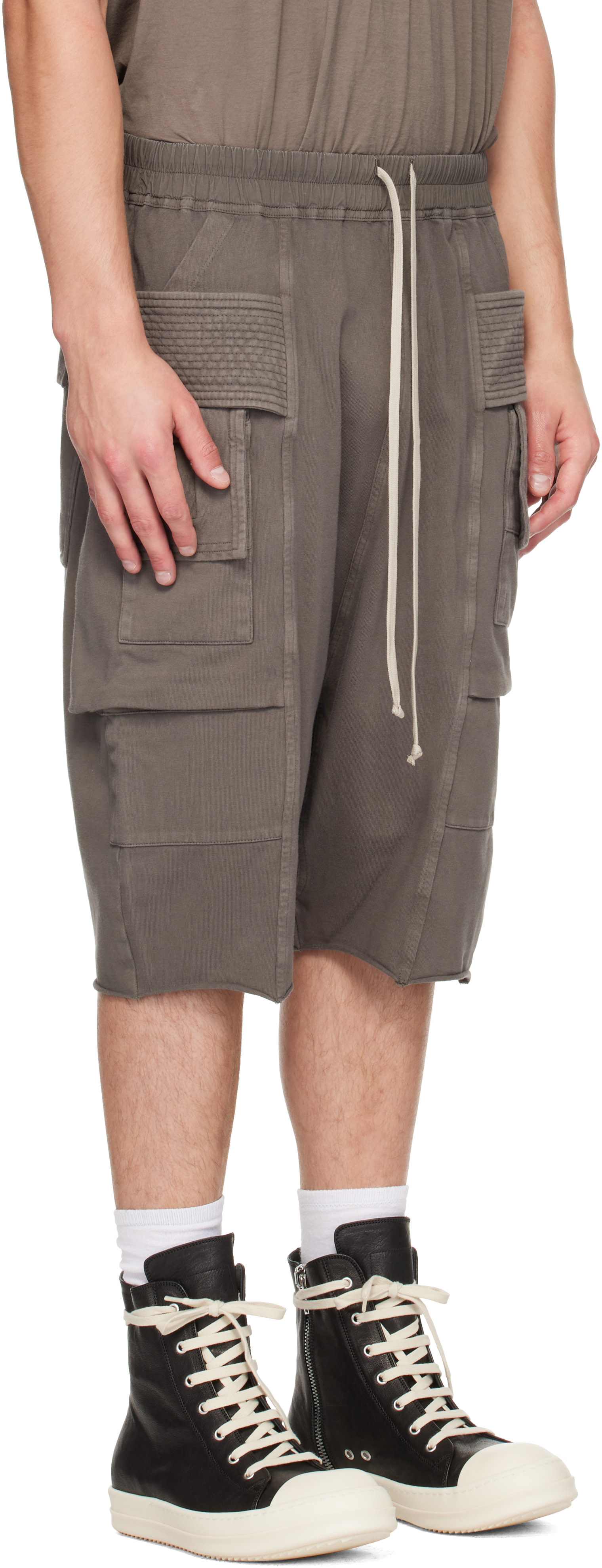Rick Owens DRKSHDW - Gray Tower Creatch Cargo Shorts