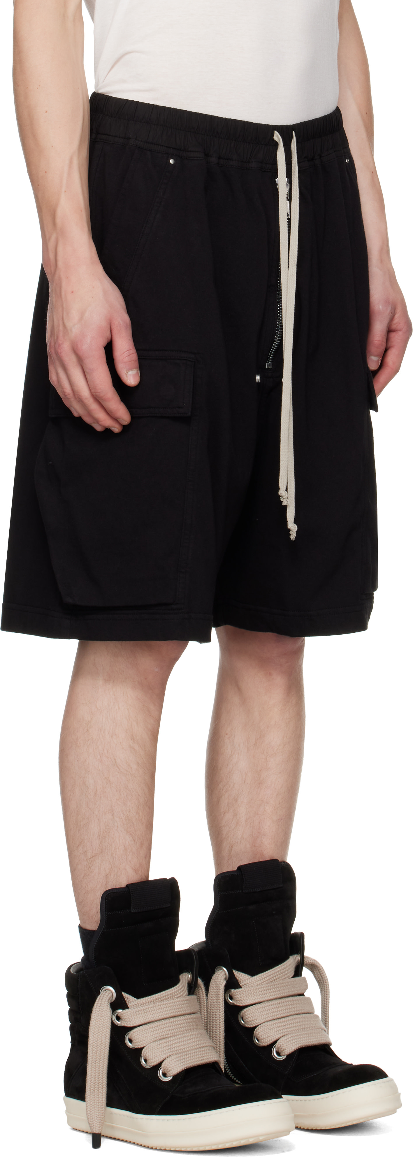 Rick Owens DRKSHDW コーティング ショートパンツ Rick Owens DRKSHDW: ブラック Tower Creatch Cargo Pods ショート