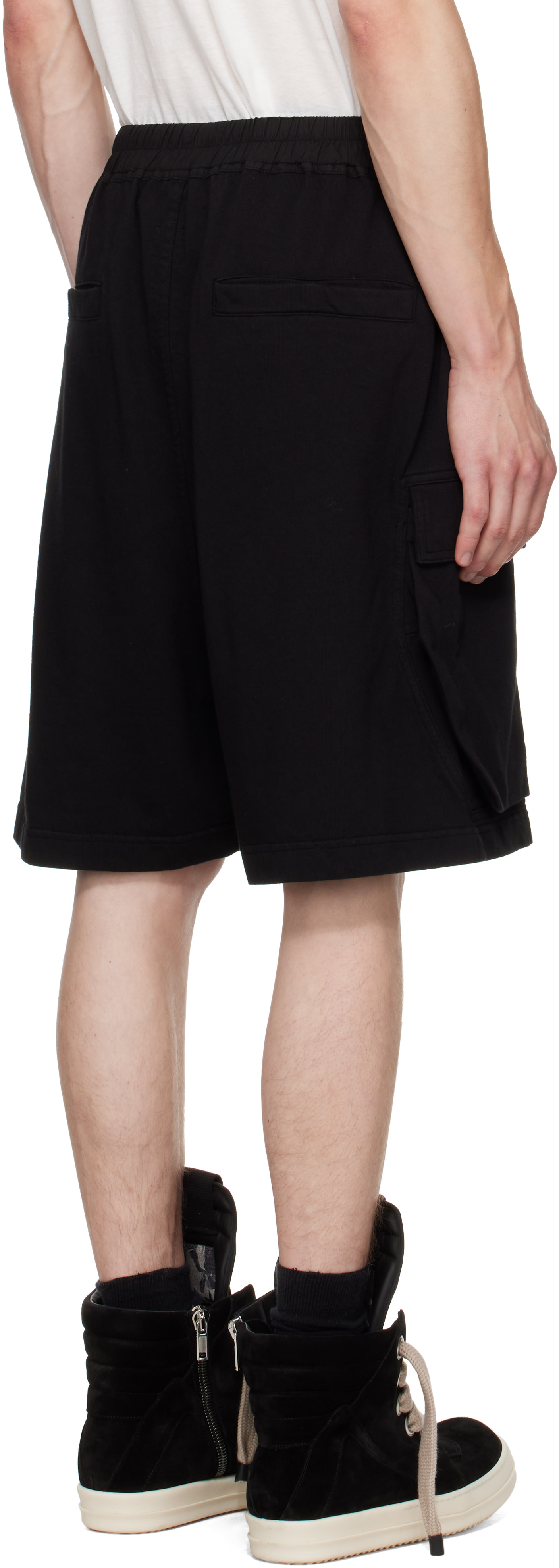 Rick Owens DRKSHDW: Black Tower Creatch Cargo Pods Shorts | SSENSE