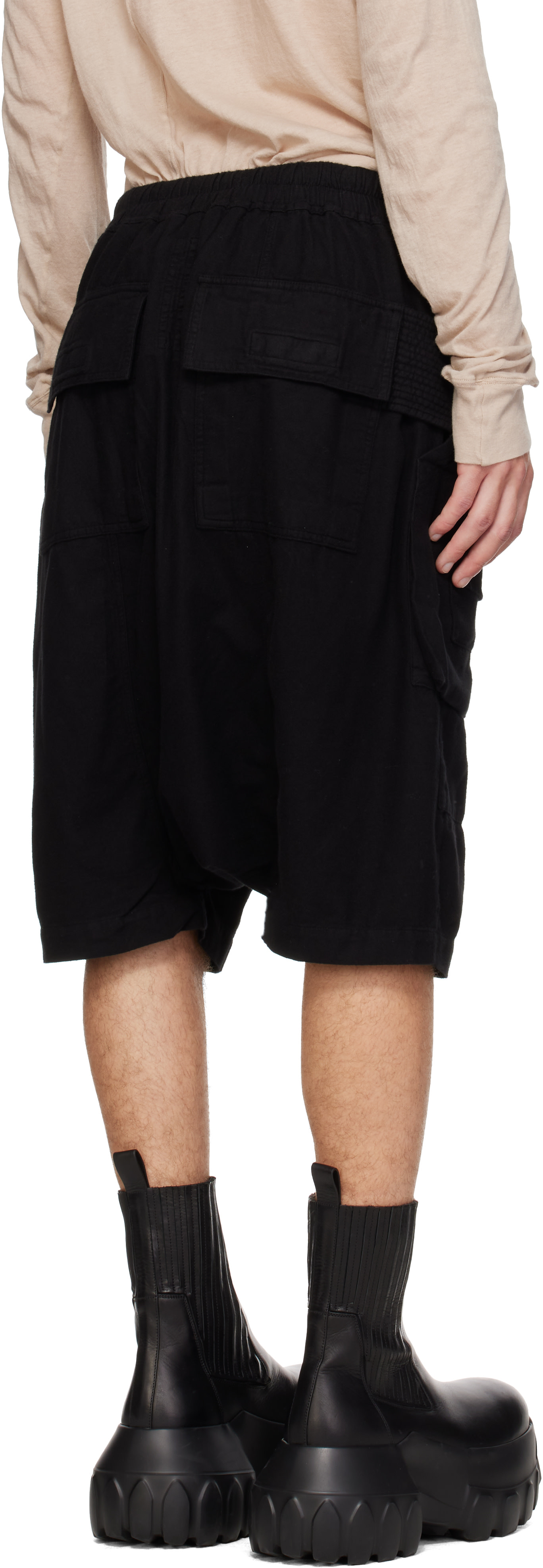 Rick Owens DRKSHDW: Black Tower Creatch Cargo Pods Shorts | SSENSE