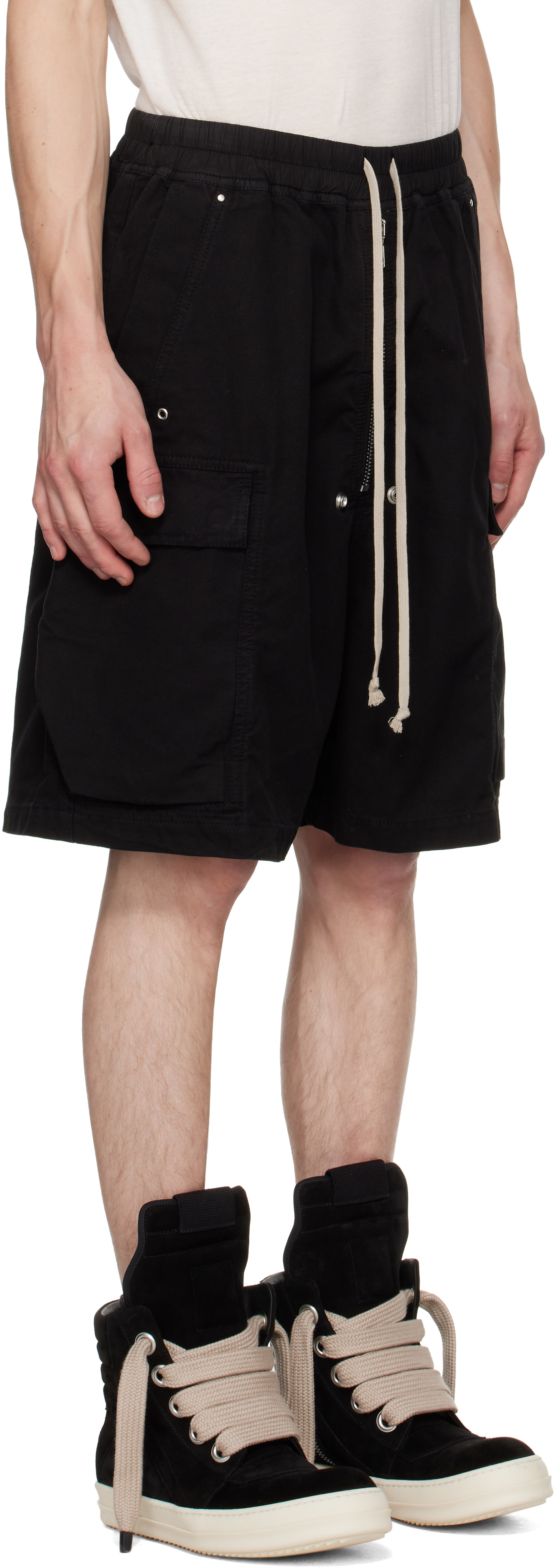 Rick Owens DRKSHDW: ブラック Tower Cargobela ショートパンツ
