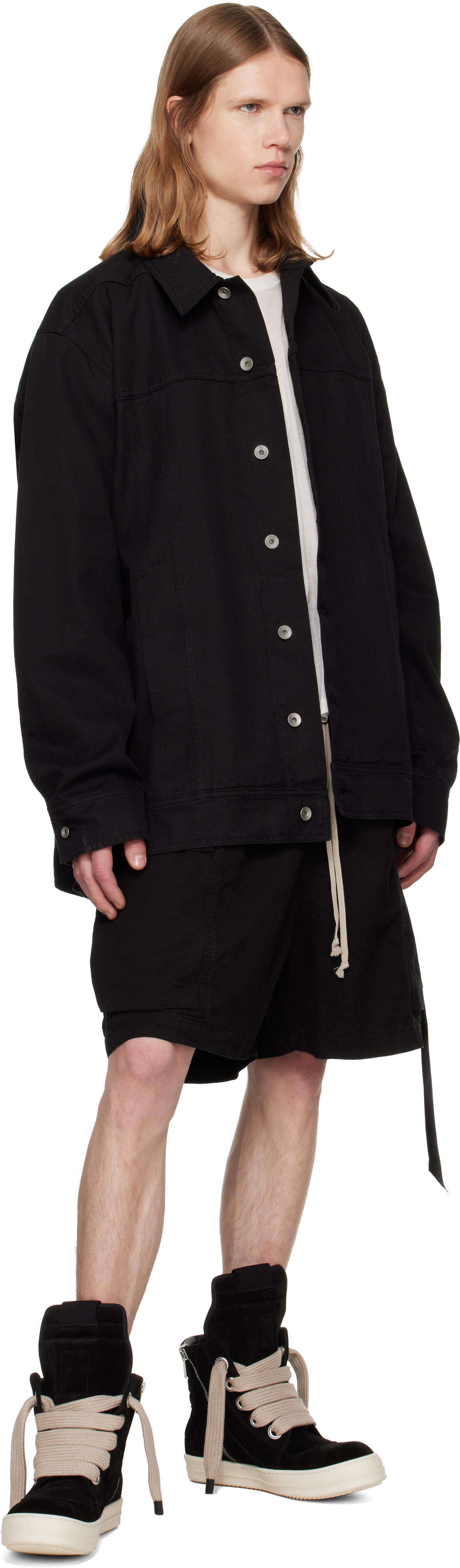 Rick Owens DRKSHDW: ブラック Tower Cargobela ショートパンツ