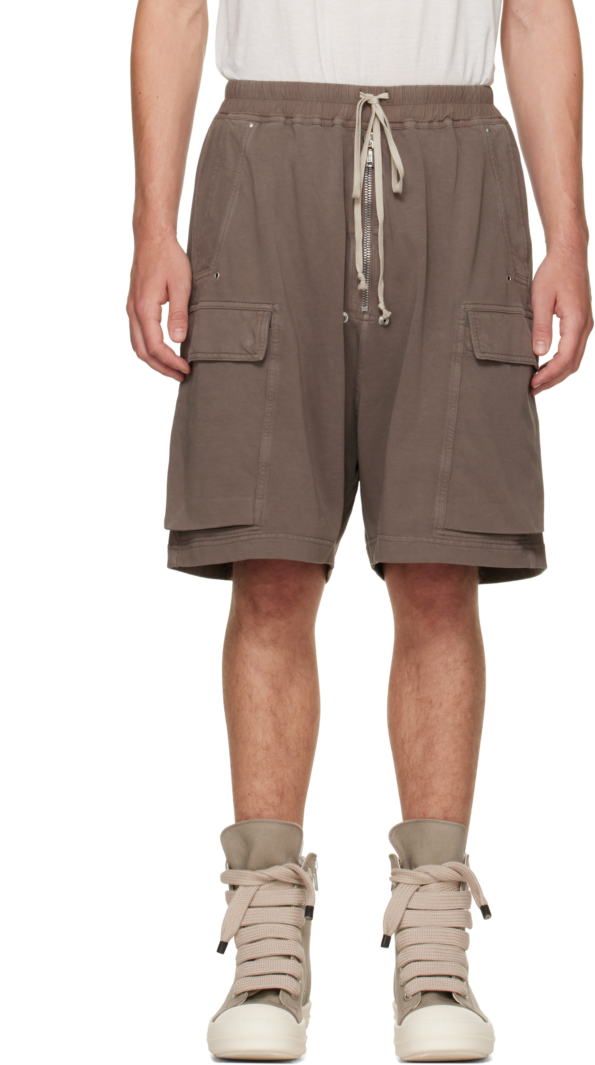 Rick Owens DRKSHDW: トープ Tower Cargobela ショートパンツ | SSENSE