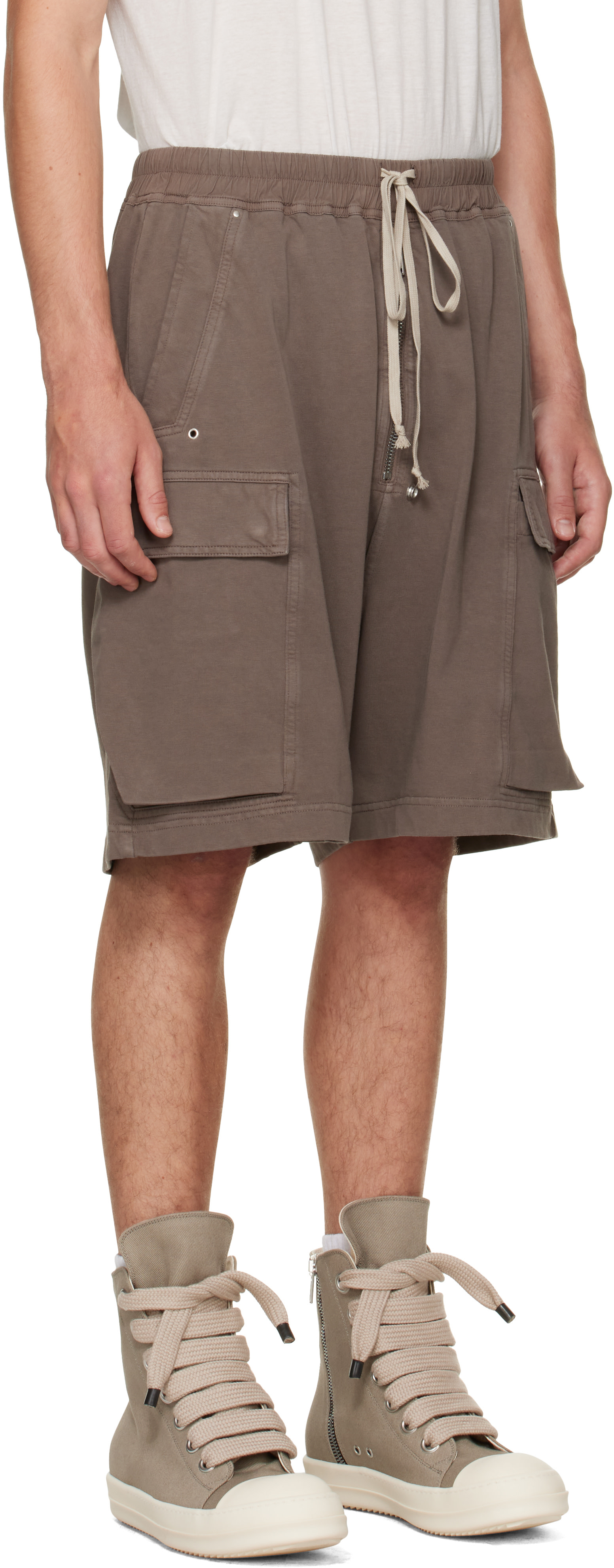 Rick Owens DRKSHDW: トープ Tower Cargobela ショートパンツ | SSENSE