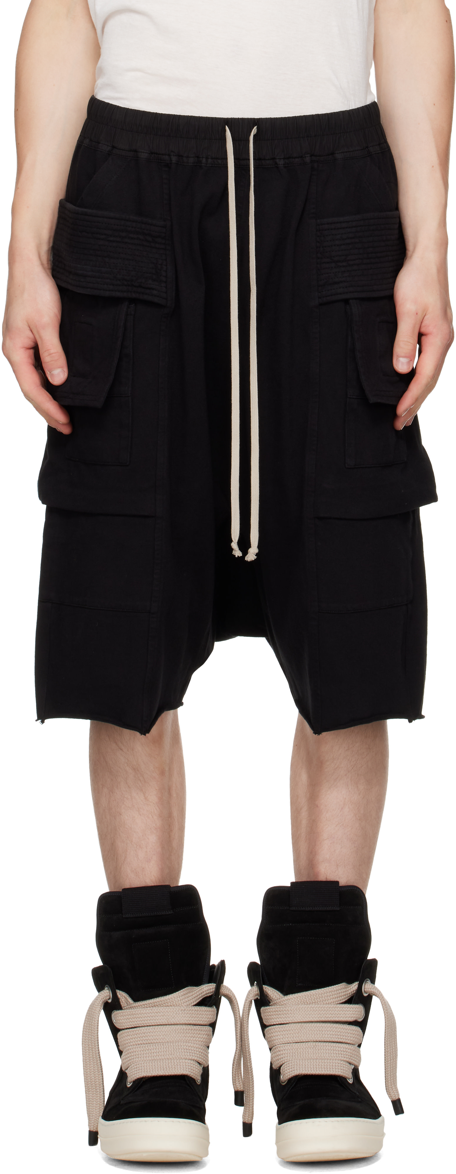 Rick Owens DRKSHDW: Black Tower Cargobela Shorts | SSENSE