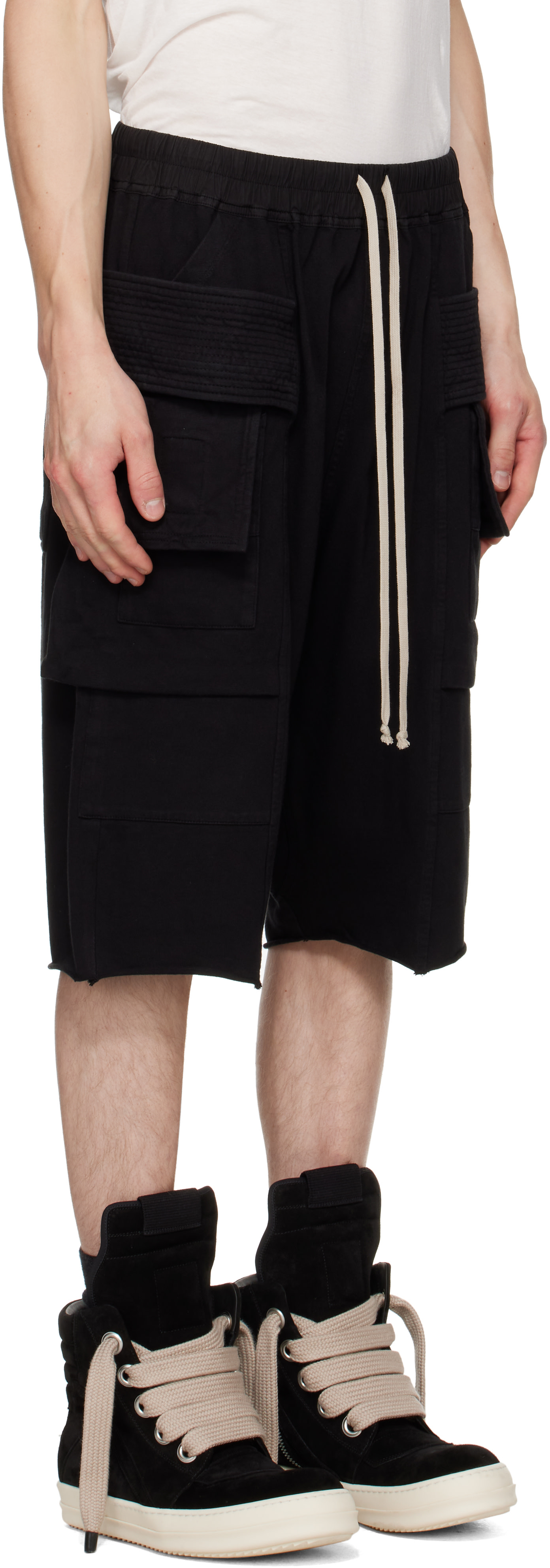 Rick Owens DRKSHDW: Black Tower Cargobela Shorts | SSENSE