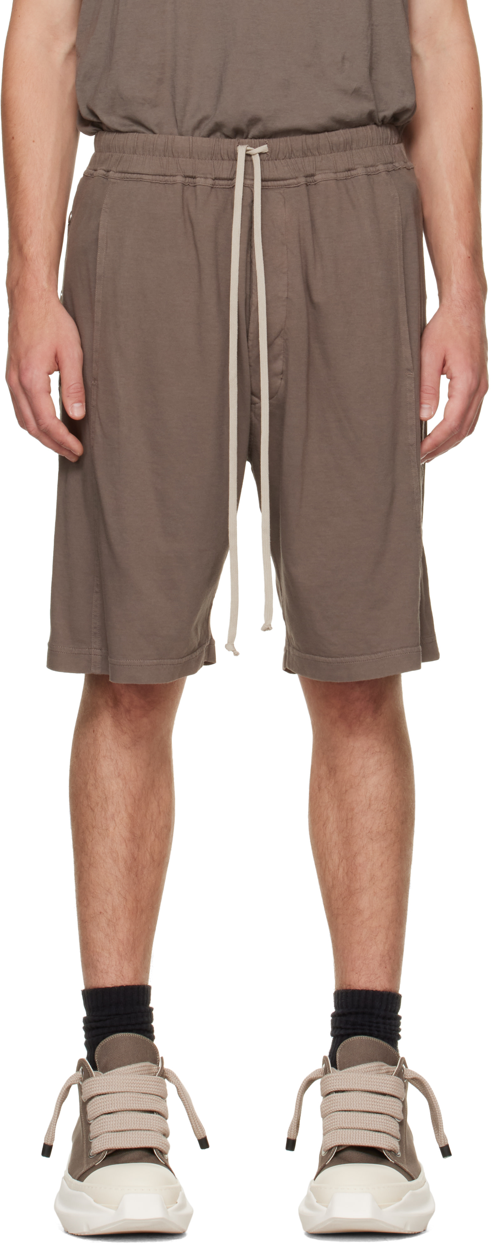 Rick Owens DRKSHDW: トープ Tower Pusher ショートパンツ | SSENSE 日本