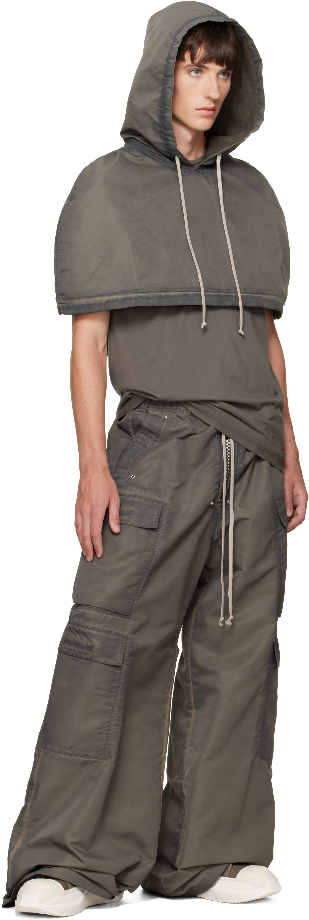 Rick Owens DRKSHDW: グレー Tower Hood シュラグ | SSENSE 日本