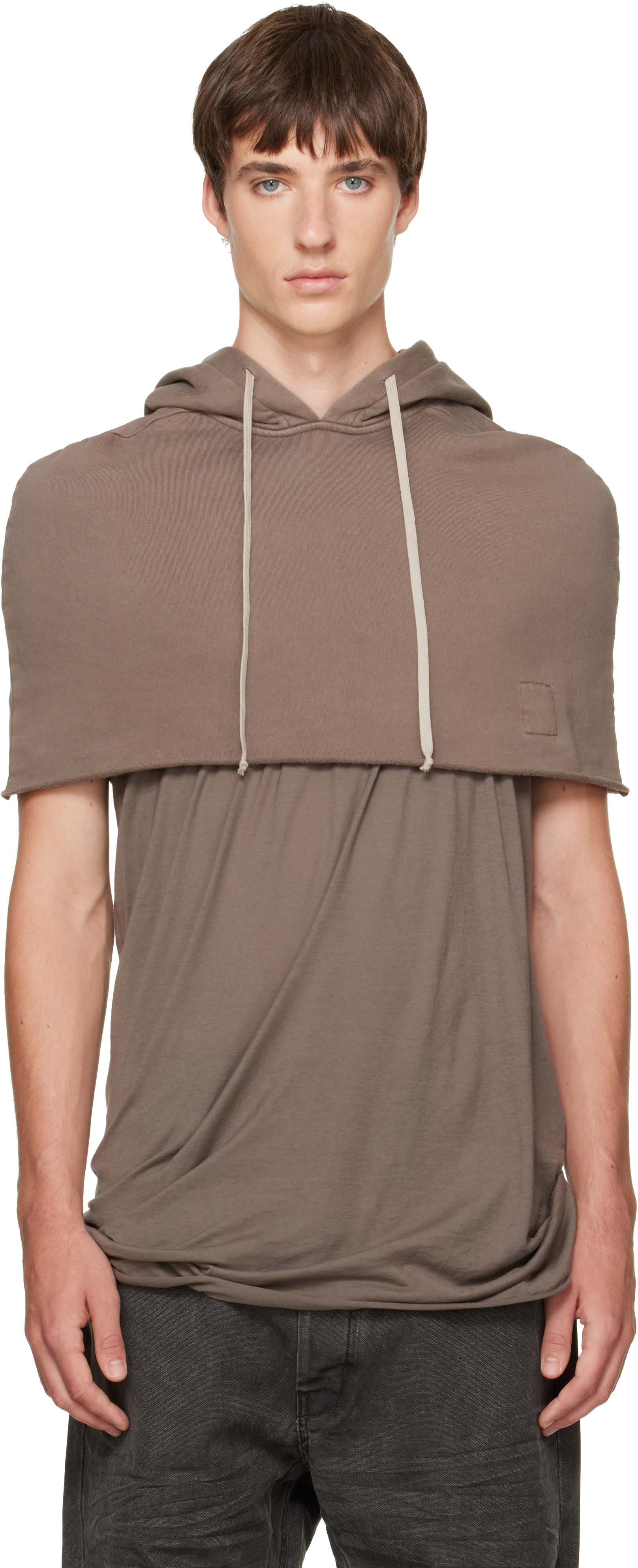 rick owens DRKSHDW フード　ベスト Rick Owens DRKSHDW: Taupe Tower Hood Shrug | SSENSE Japan