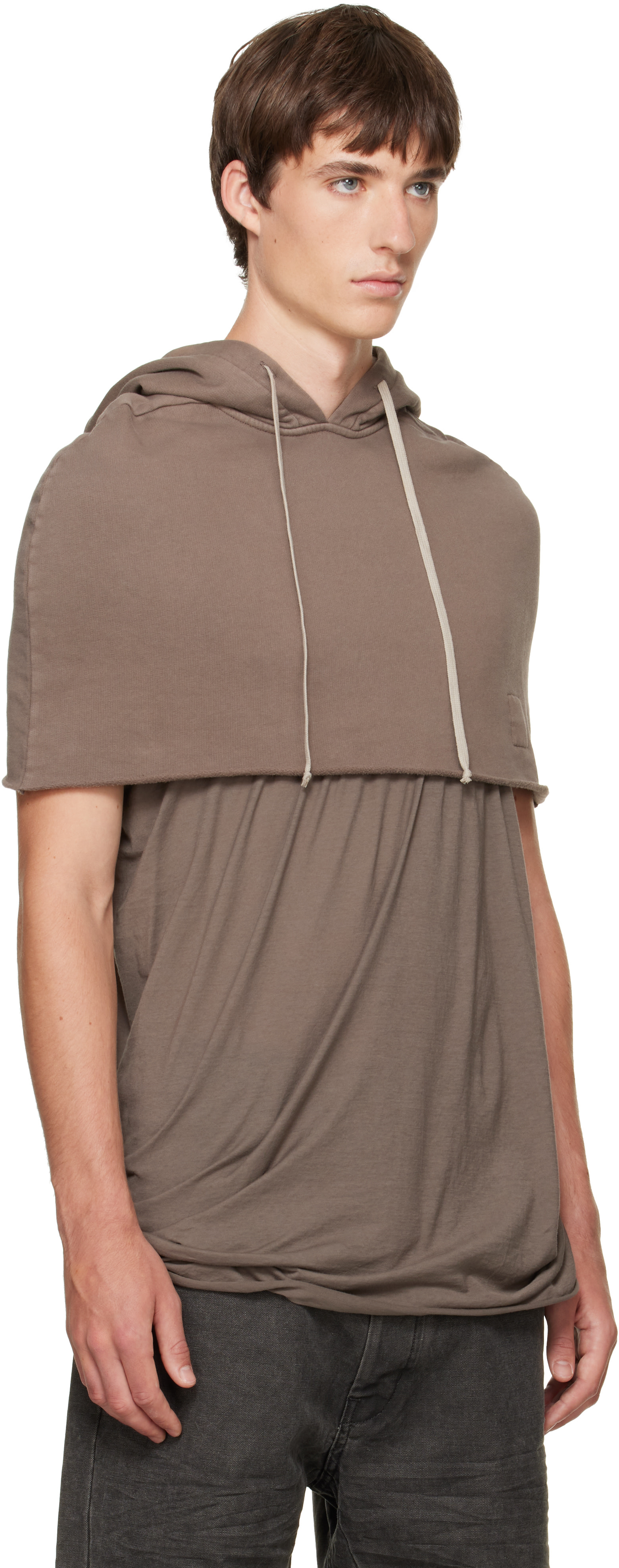 l*r様 rick owens DRKSHDW フード　ベスト Rick Owens DRKSHDW: Taupe Tower Hood Shrug | SSENSE Japan
