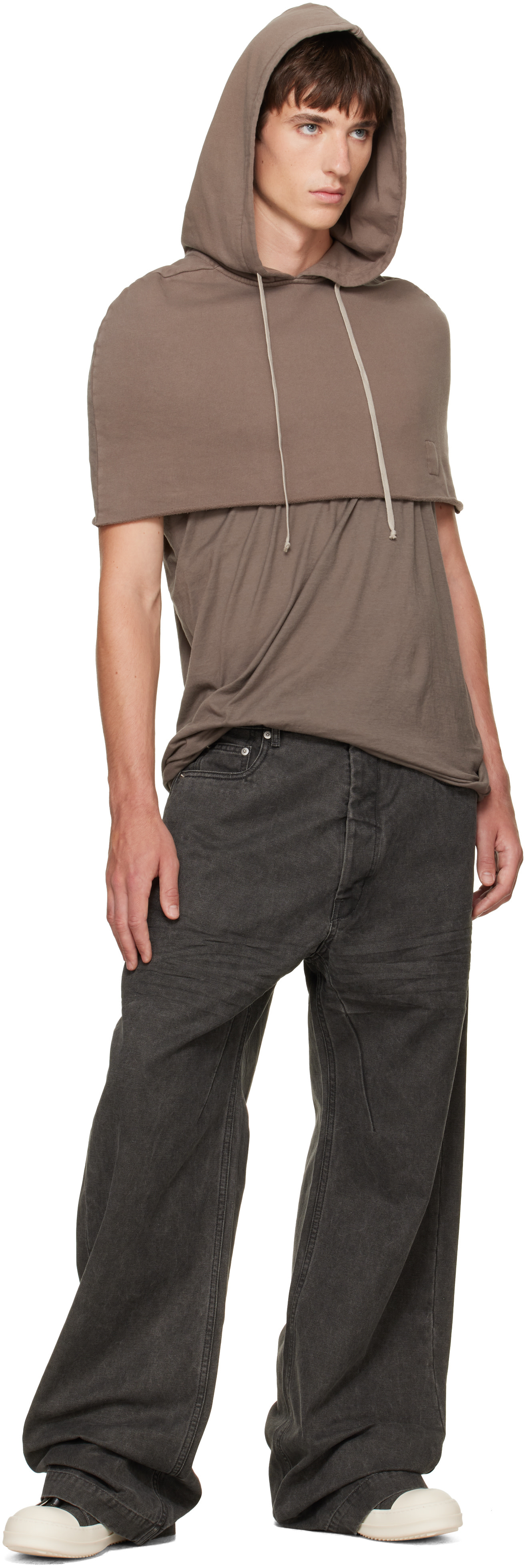 Rick Owens DRKSHDW: Taupe Tower Hood Shrug | SSENSE Japan