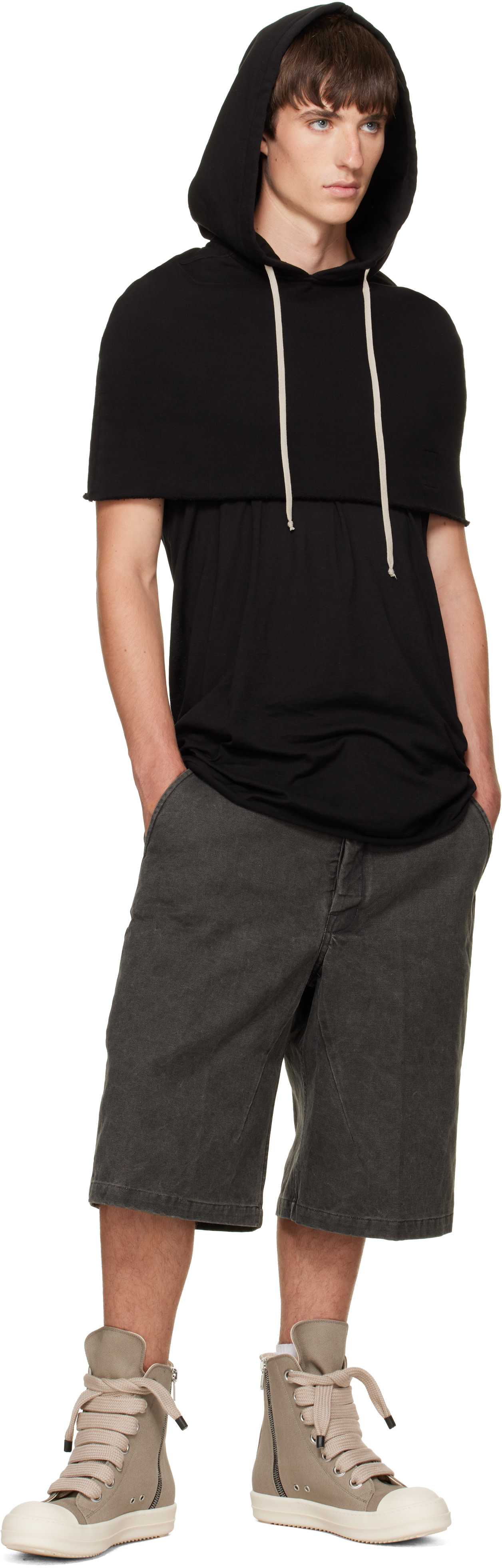 Rick Owens DRKSHDW: Black Tower Hood Shrug | SSENSE