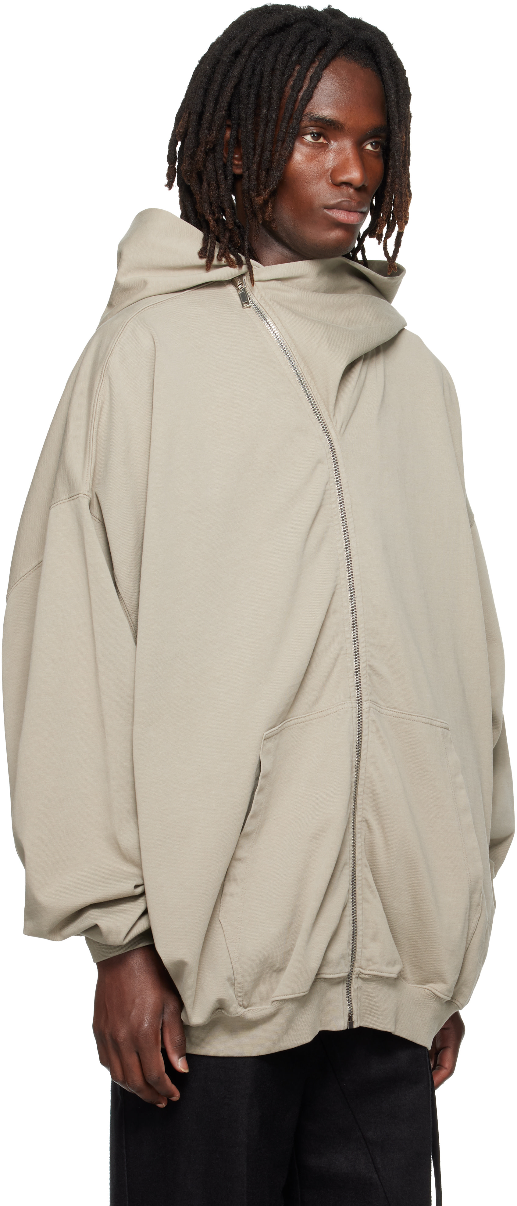 Rick Owens DRKSHDW - Pull à capuche Mountain Hun gris - Tower