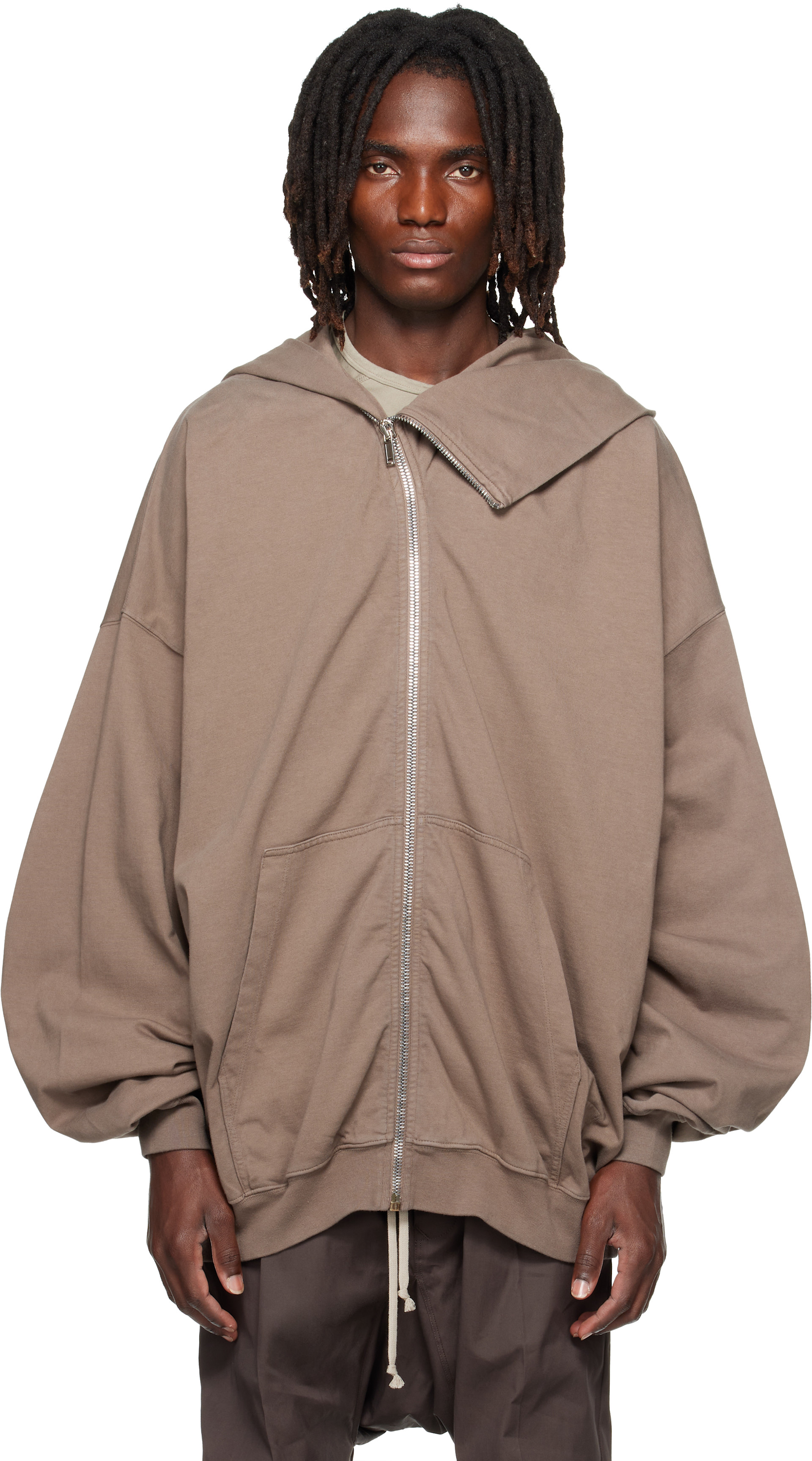 Rick Owens DRKSHDW: Gray Tower Mountain Hun Hoodie | SSENSE