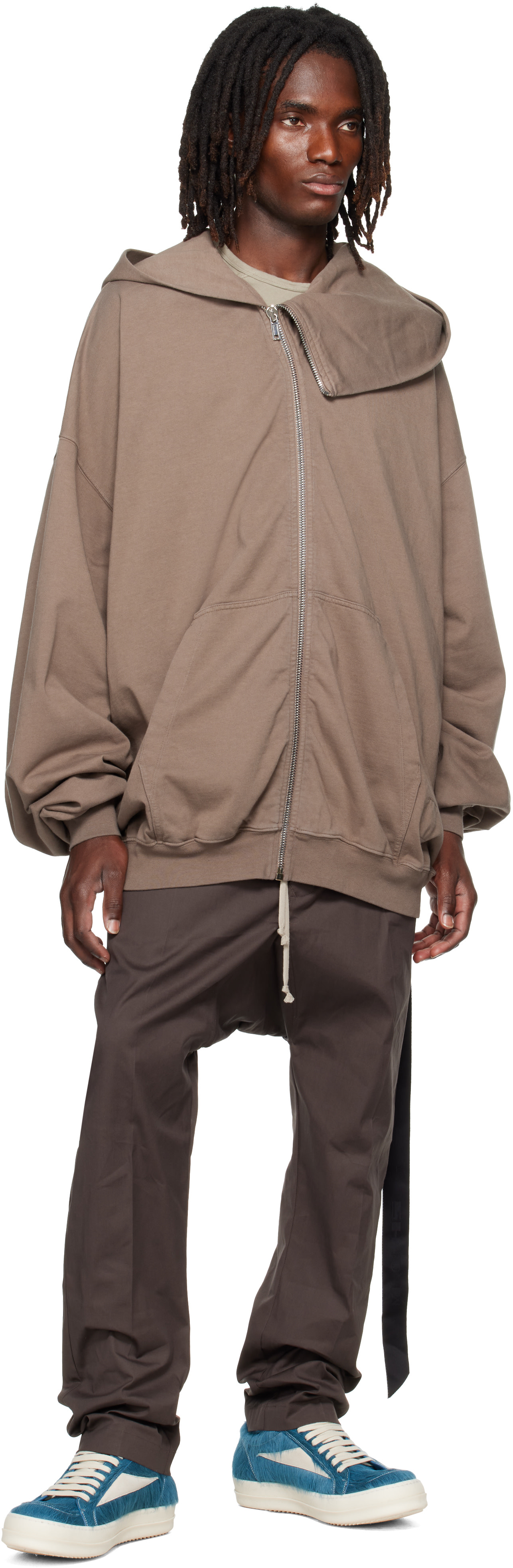 Rick Owens DRKSHDW - Pull à capuche Mountain Hun gris - Tower