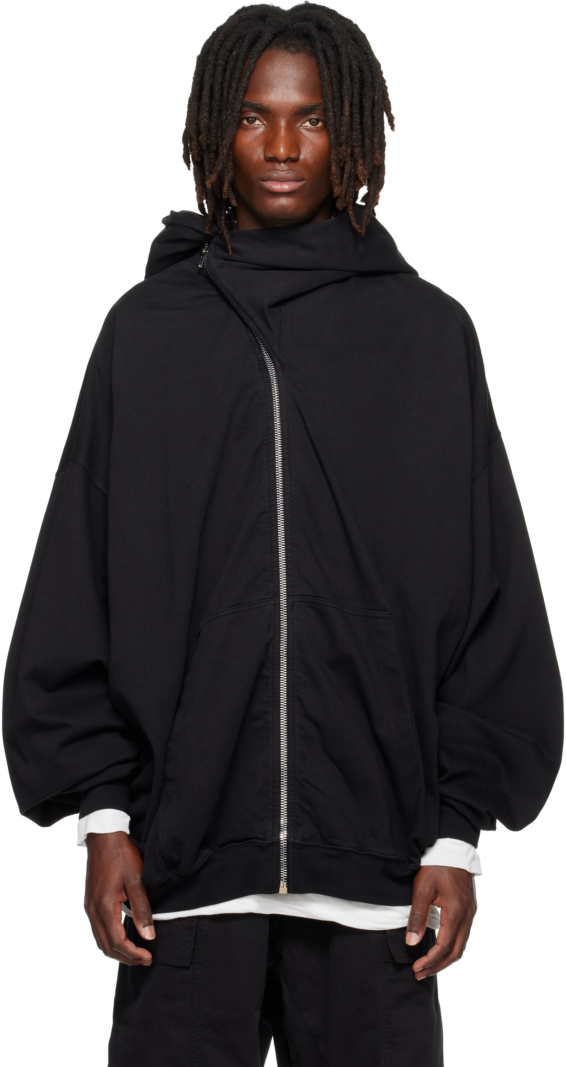 Rick Owens DRKSHDW: Black Tower Mountain Hun Hoodie | SSENSE