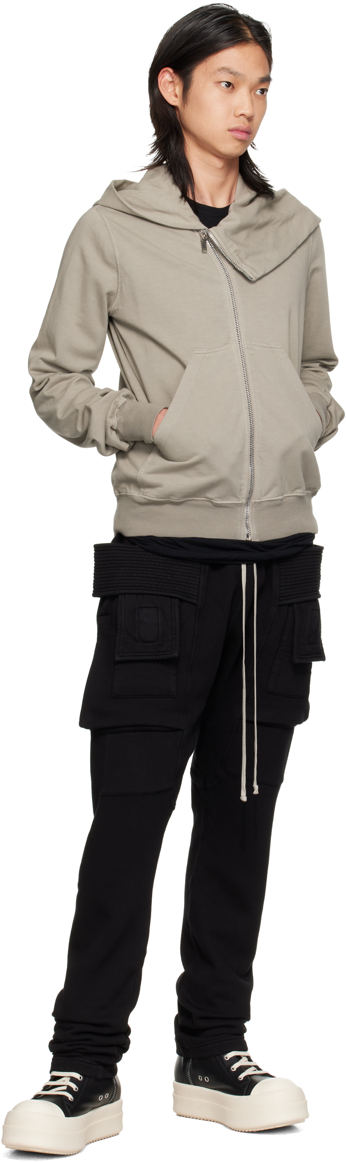 Rick Owens DRKSHDW - Pull à capuche Mountain gris - Tower