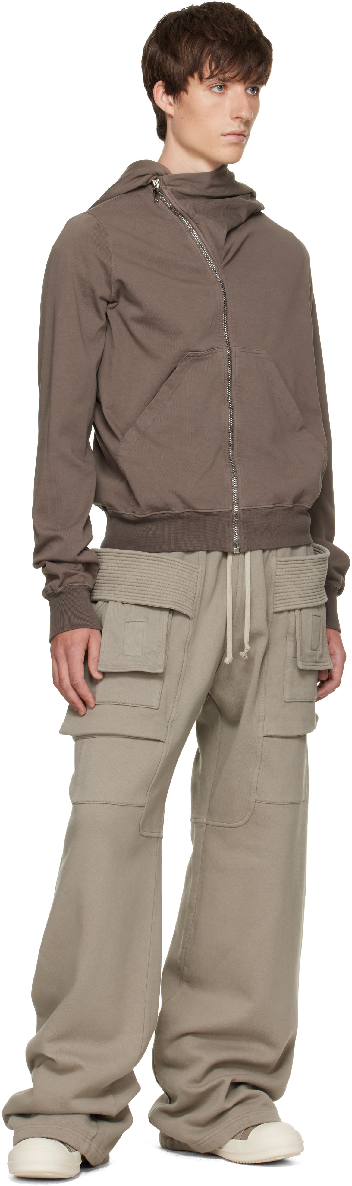 Rick Owens DRKSHDW - Pull à capuche Mountain gris - Tower