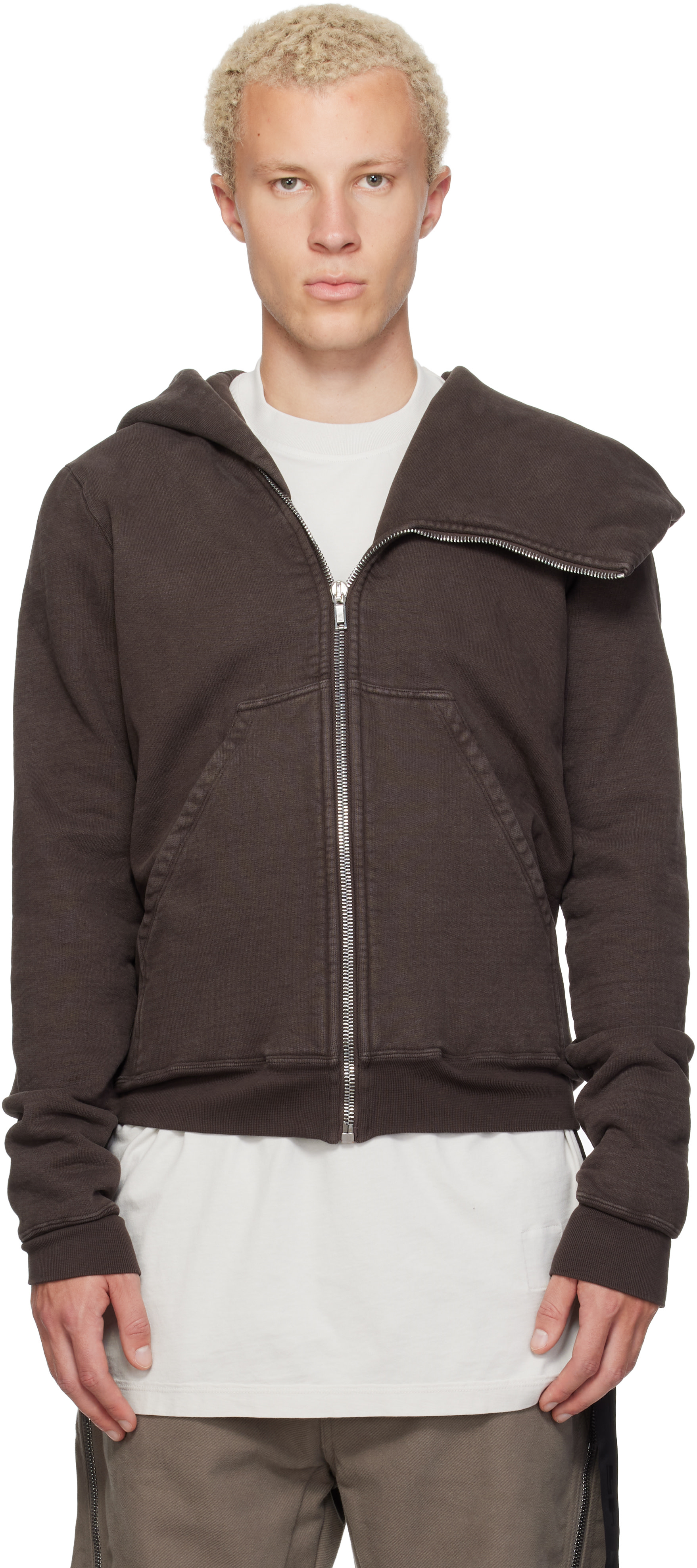Rick Owens DRKSHDW - Pull à capuche Mountain brun - Tower