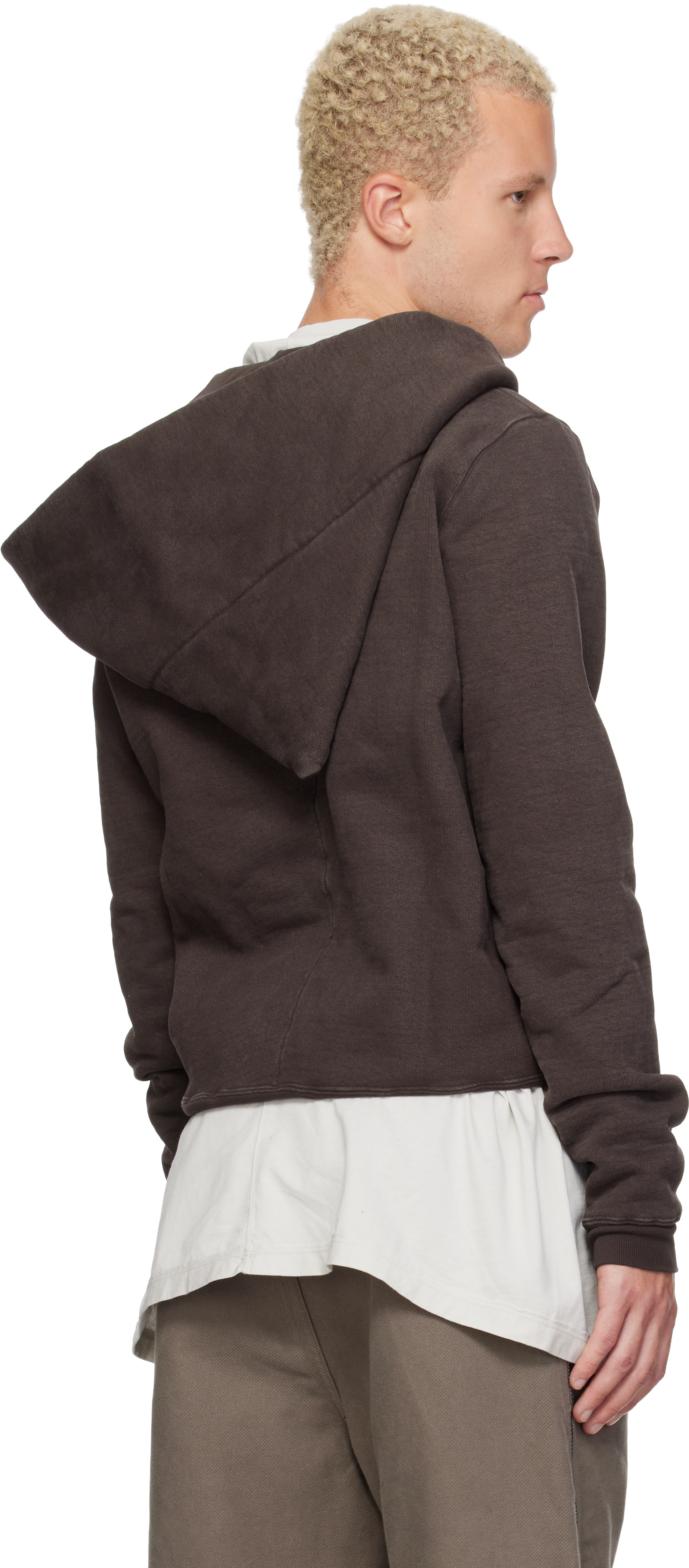 Rick Owens DRKSHDW - Pull à capuche Mountain brun - Tower