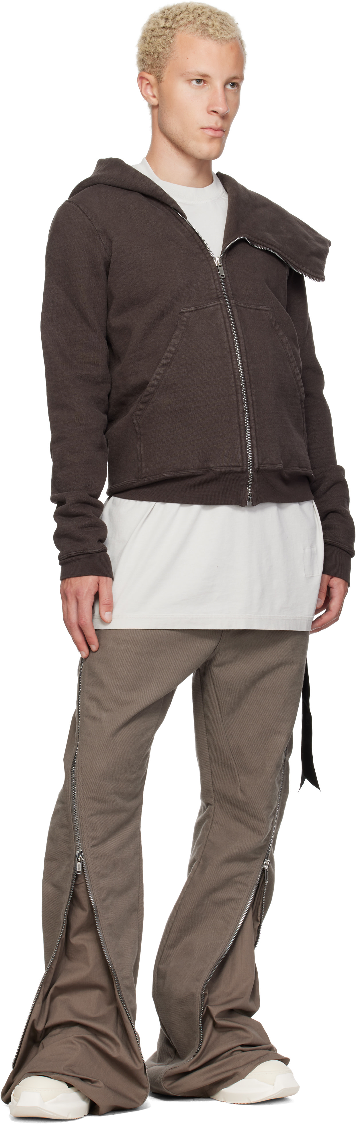 Rick Owens DRKSHDW - Pull à capuche Mountain brun - Tower