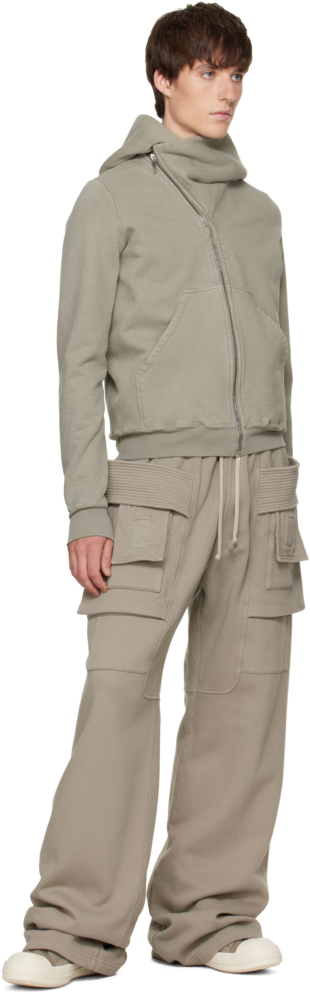 Rick Owens DRKSHDW - Pull à capuche Mountain gris - Tower