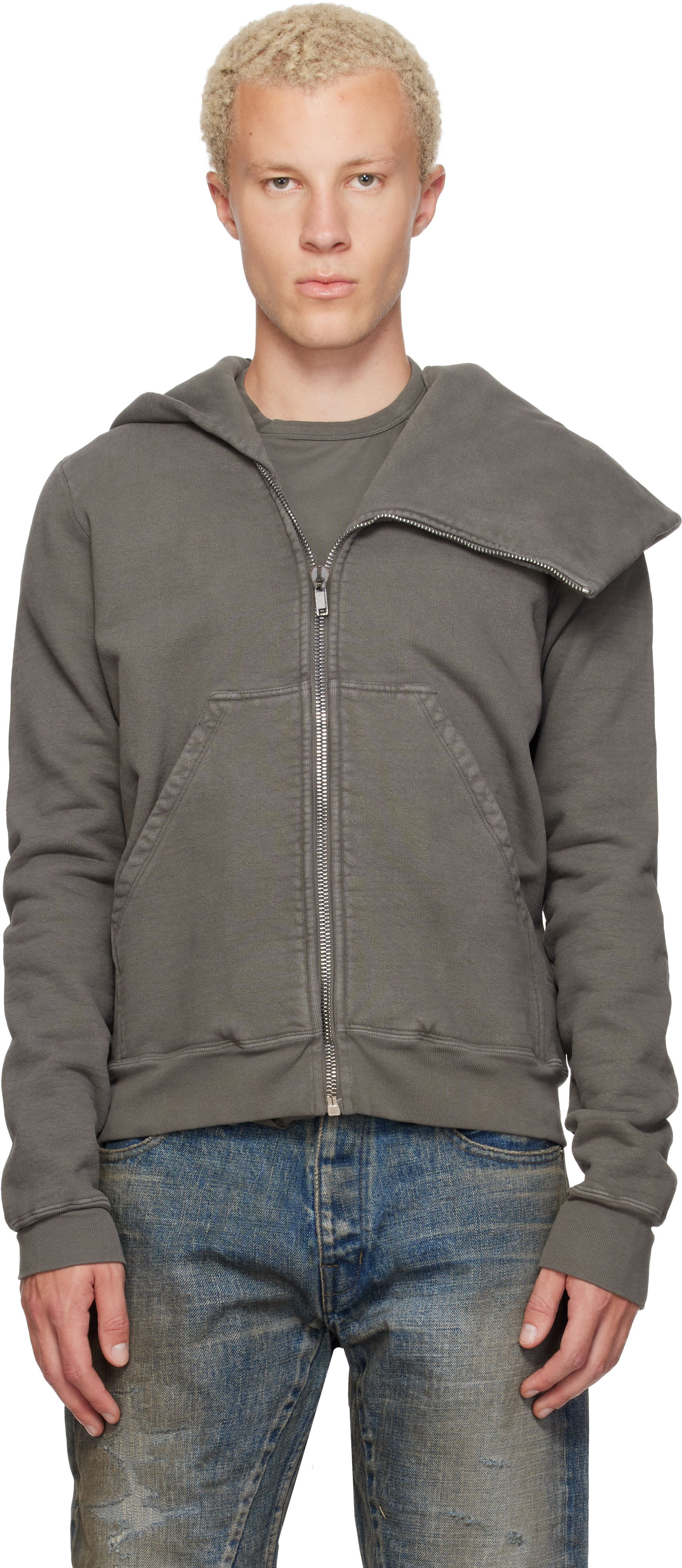 Rick Owens DRKSHDW - Pull à capuche Mountain gris - Tower