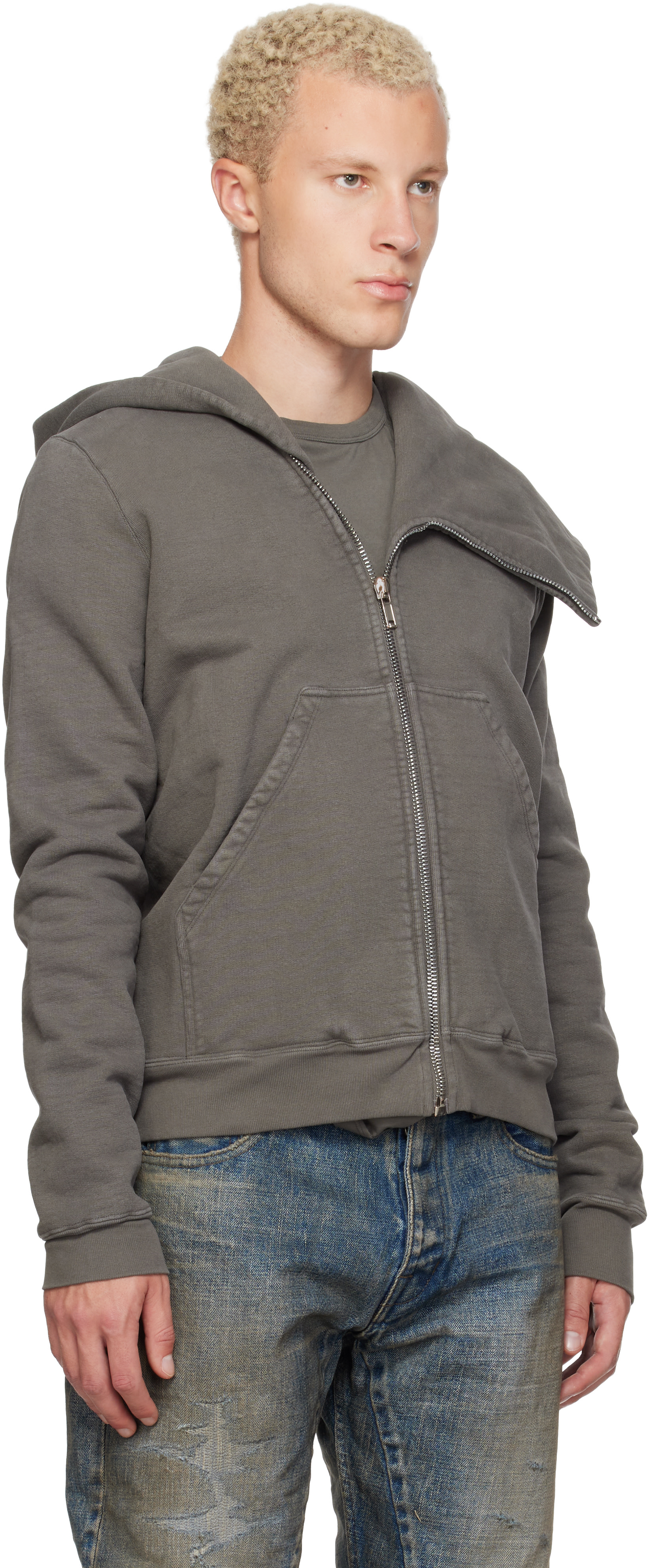 Rick Owens DRKSHDW - Pull à capuche Mountain gris - Tower