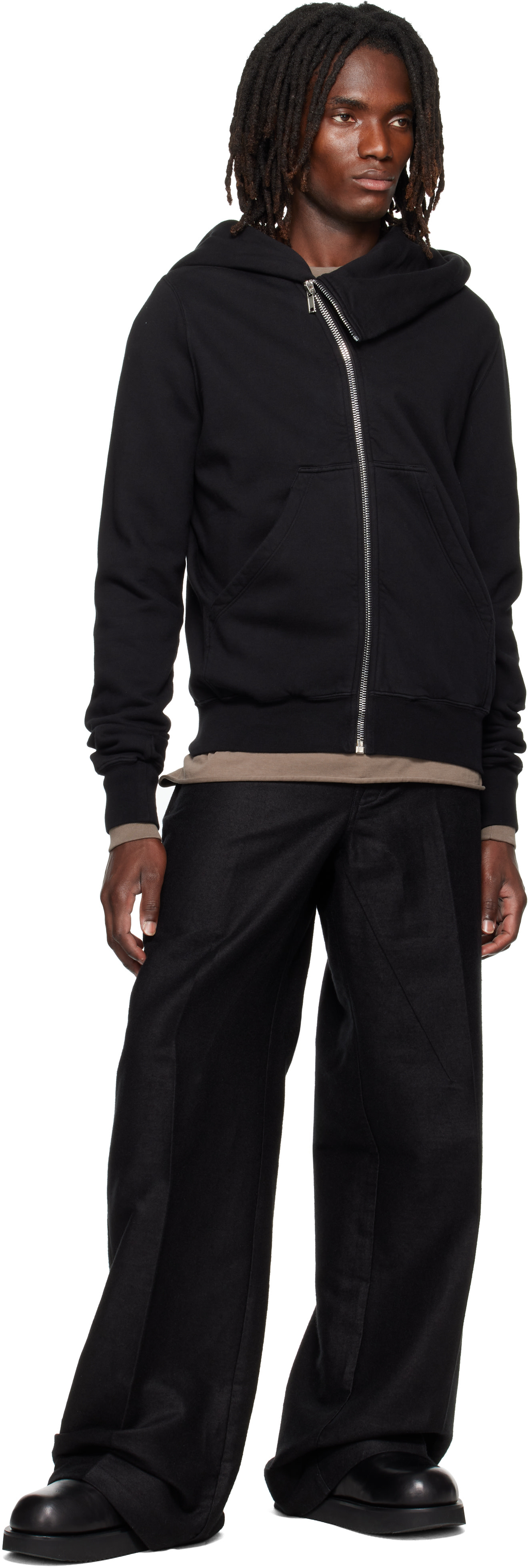 Rick Owens DRKSHDW: Black Tower Mountain Hoodie | SSENSE Canada