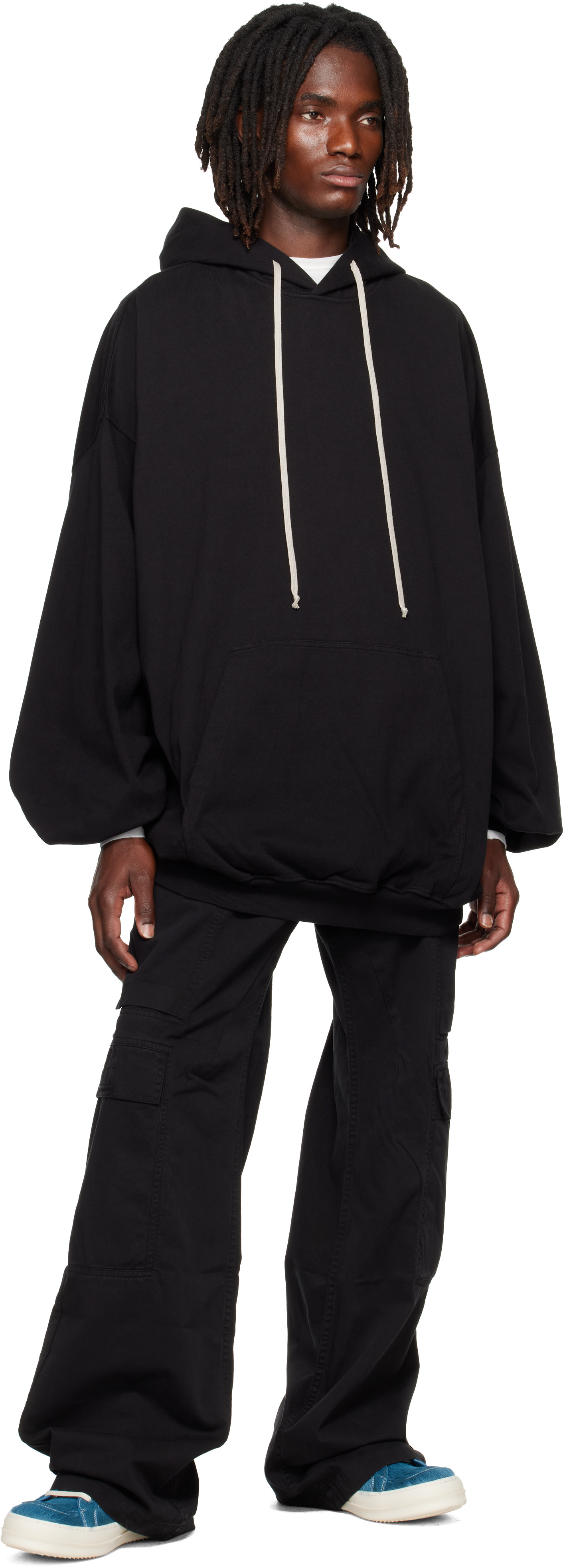 Rick Owens DRKSHDW: Black Tower Hun Hoodie | SSENSE
