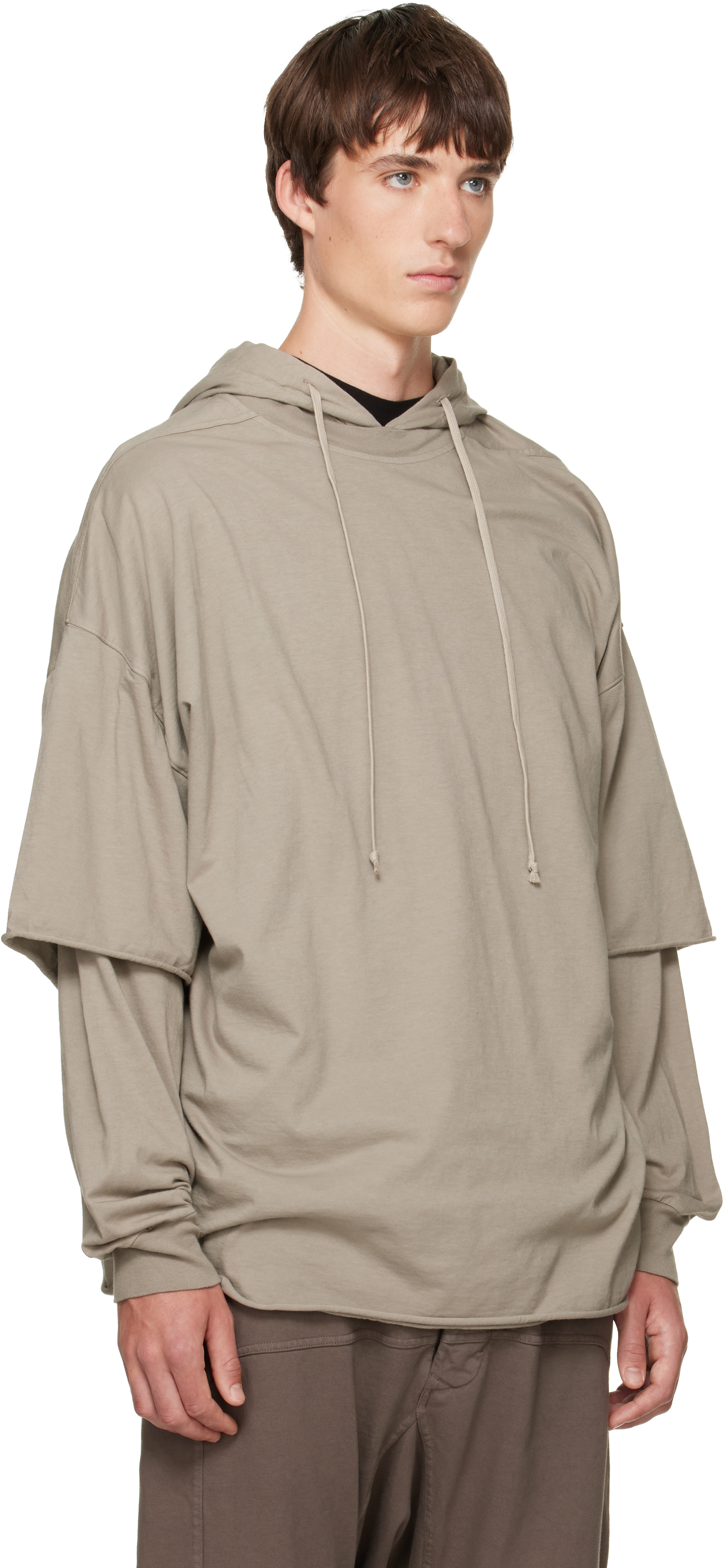 Rick Owens DRKSHDW: Gray Tower Tommy Hustler Hoodie | SSENSE