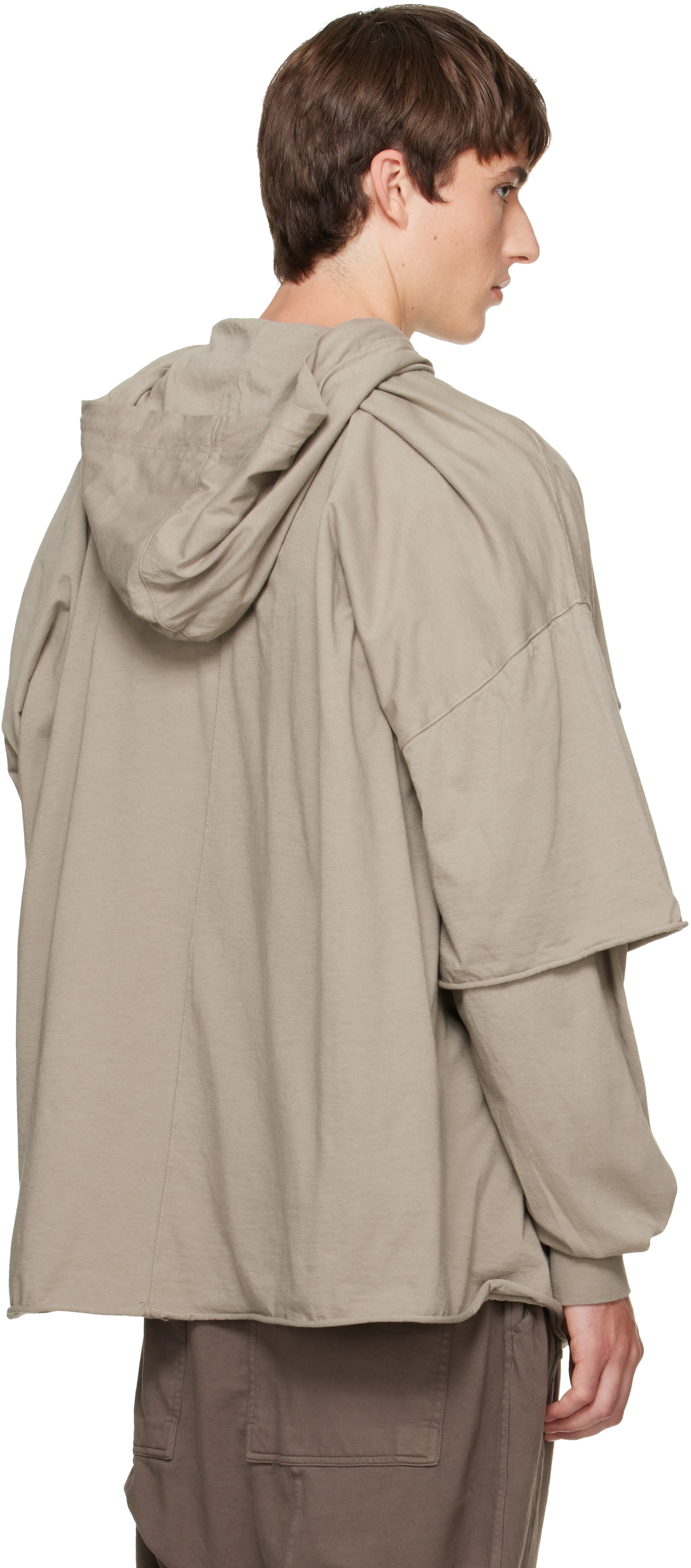 Rick Owens DRKSHDW: Gray Tower Tommy Hustler Hoodie | SSENSE