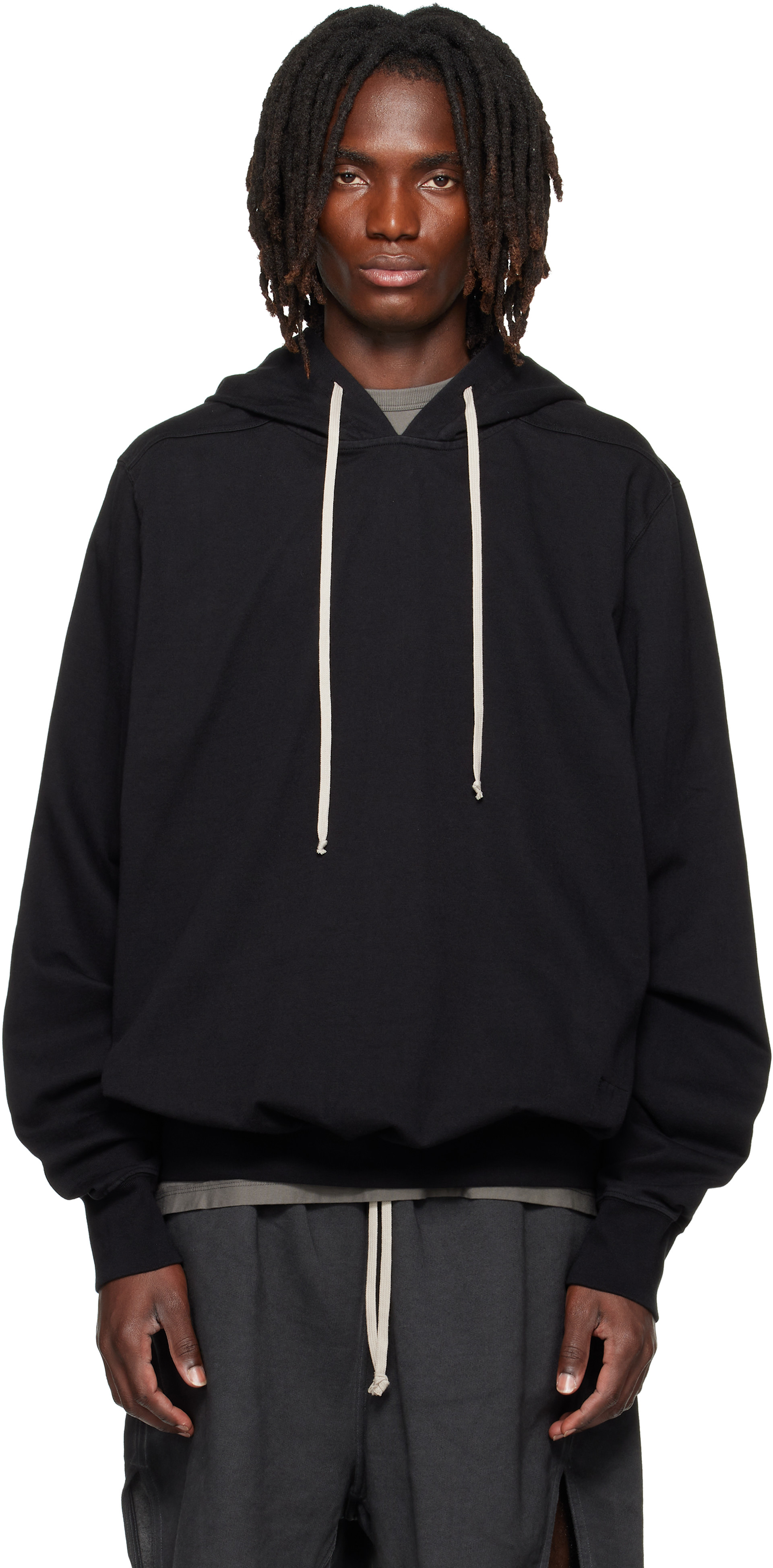 Rick Owens DRKSHDW パーカー Rick Owens DRKSHDW: Black Tower Oversized Hoodie | SSENSE