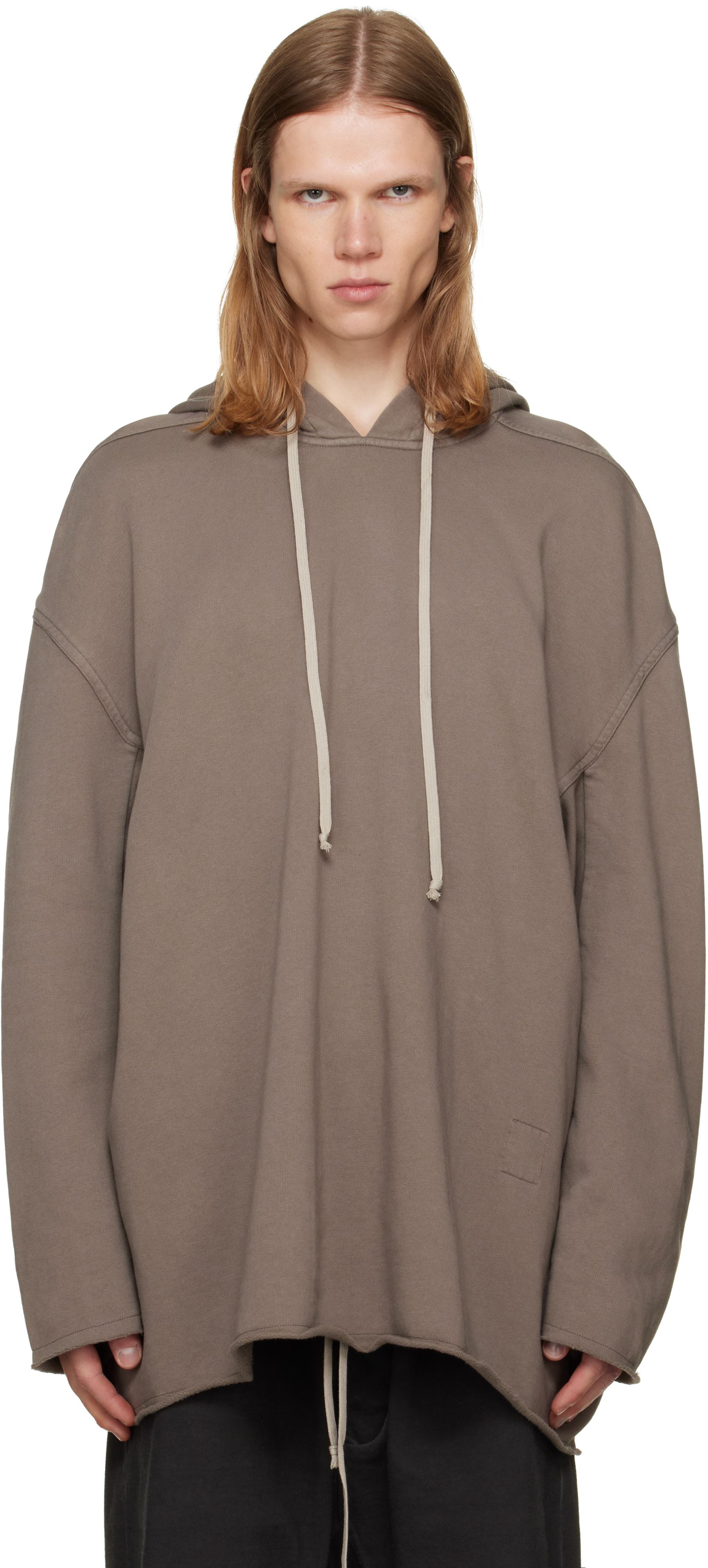 Rick Owens DRKSHDW - Pull à capuche Peter taupe - Tower