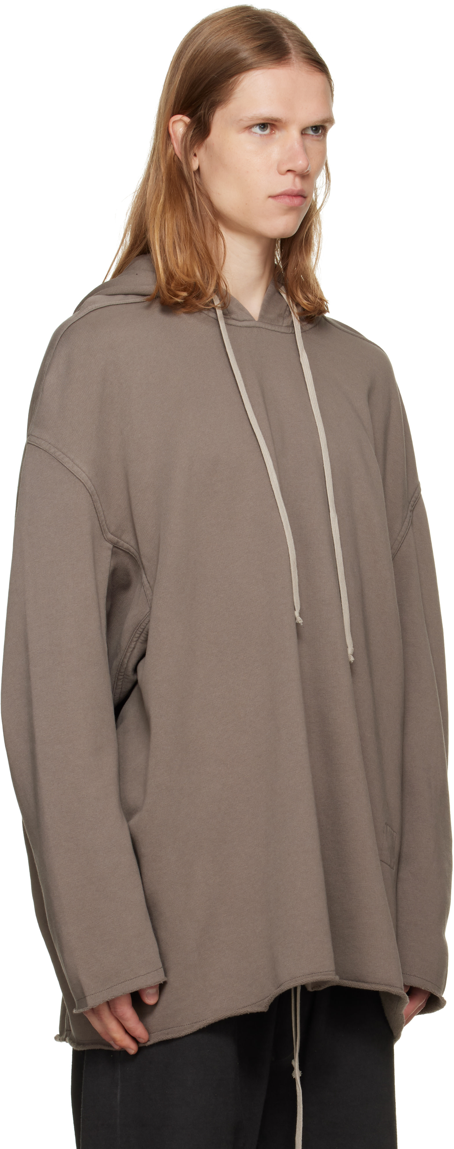 Rick Owens DRKSHDW - Pull à capuche Peter taupe - Tower