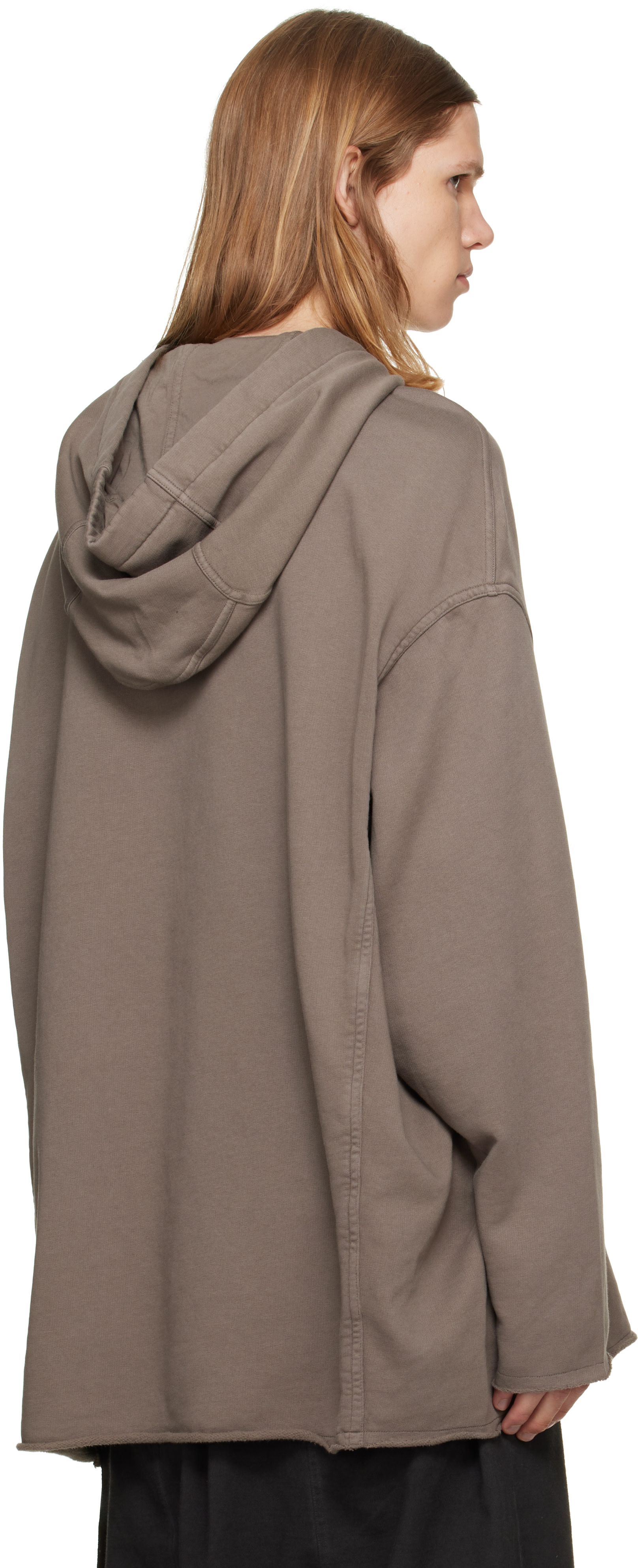 Rick Owens DRKSHDW - Pull à capuche Peter taupe - Tower