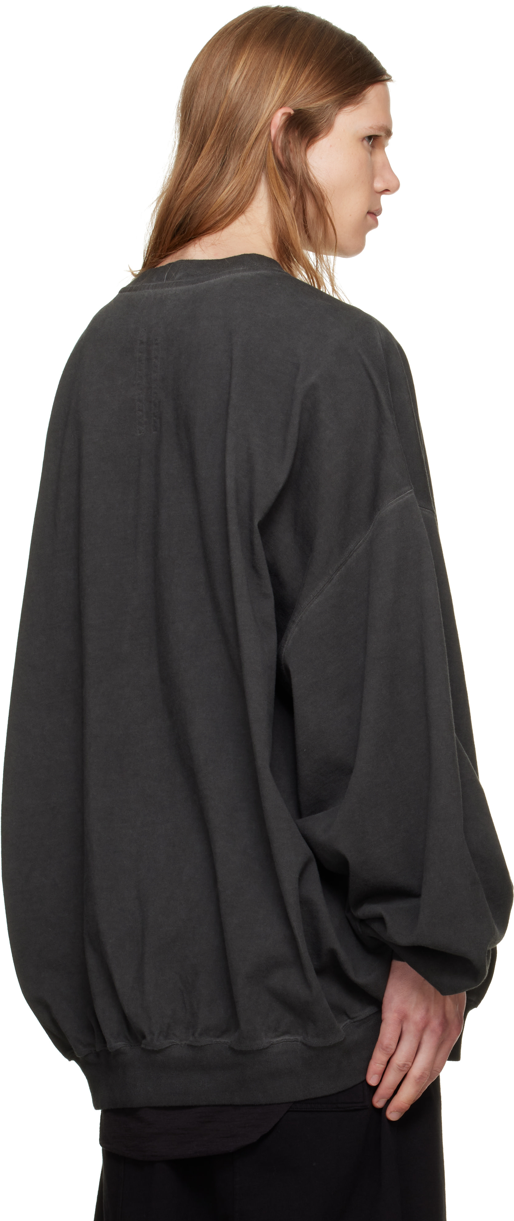 Rick Owens DRKSHDW: ブラック Tower Hun クルーネック スウェット